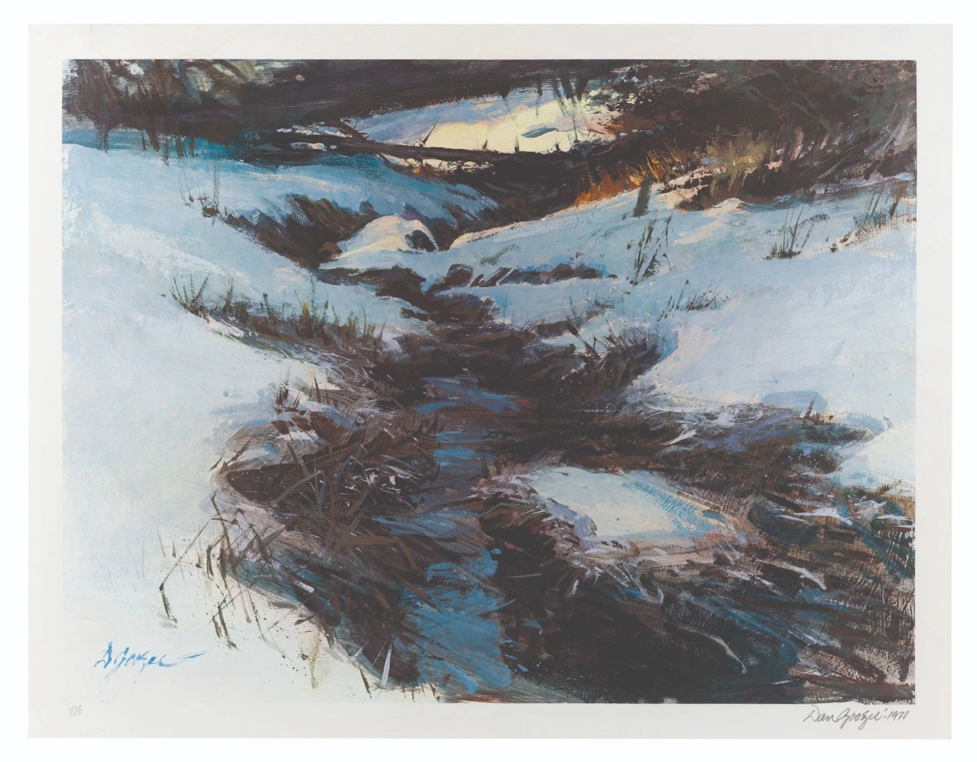 A Dan Goozee Winter Landscape Lithograph.