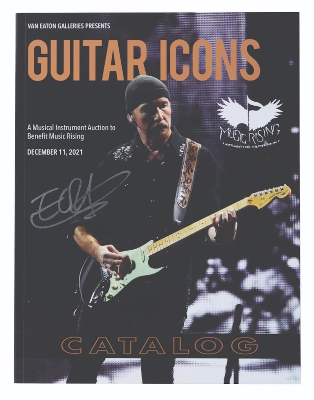 A Van Eaton Galleries Guitar Icons Catalog Signed by The Edge.