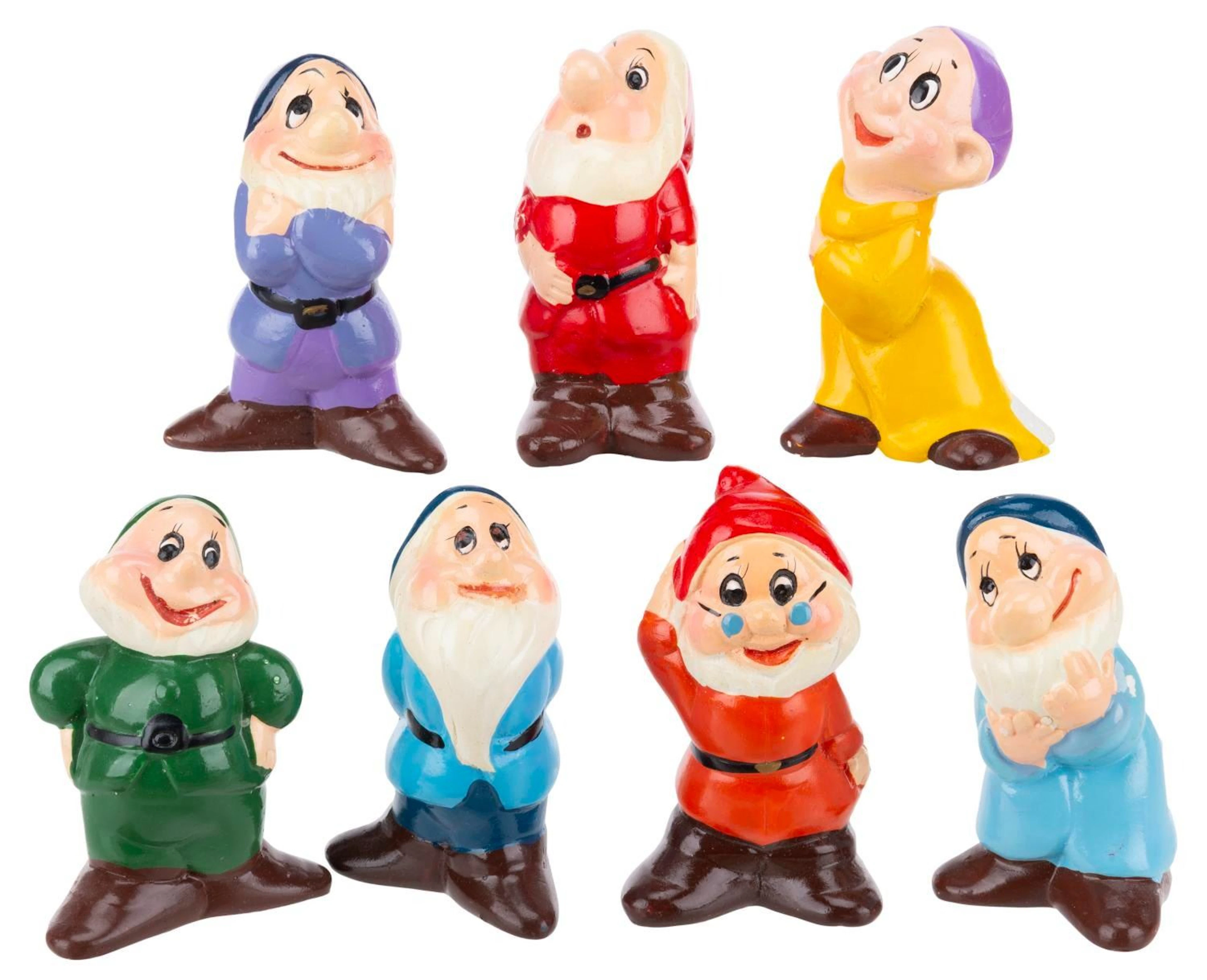 A Set of Wuxi Huishan"Snow White and the Seven Dwarfs" Clay Figurines.