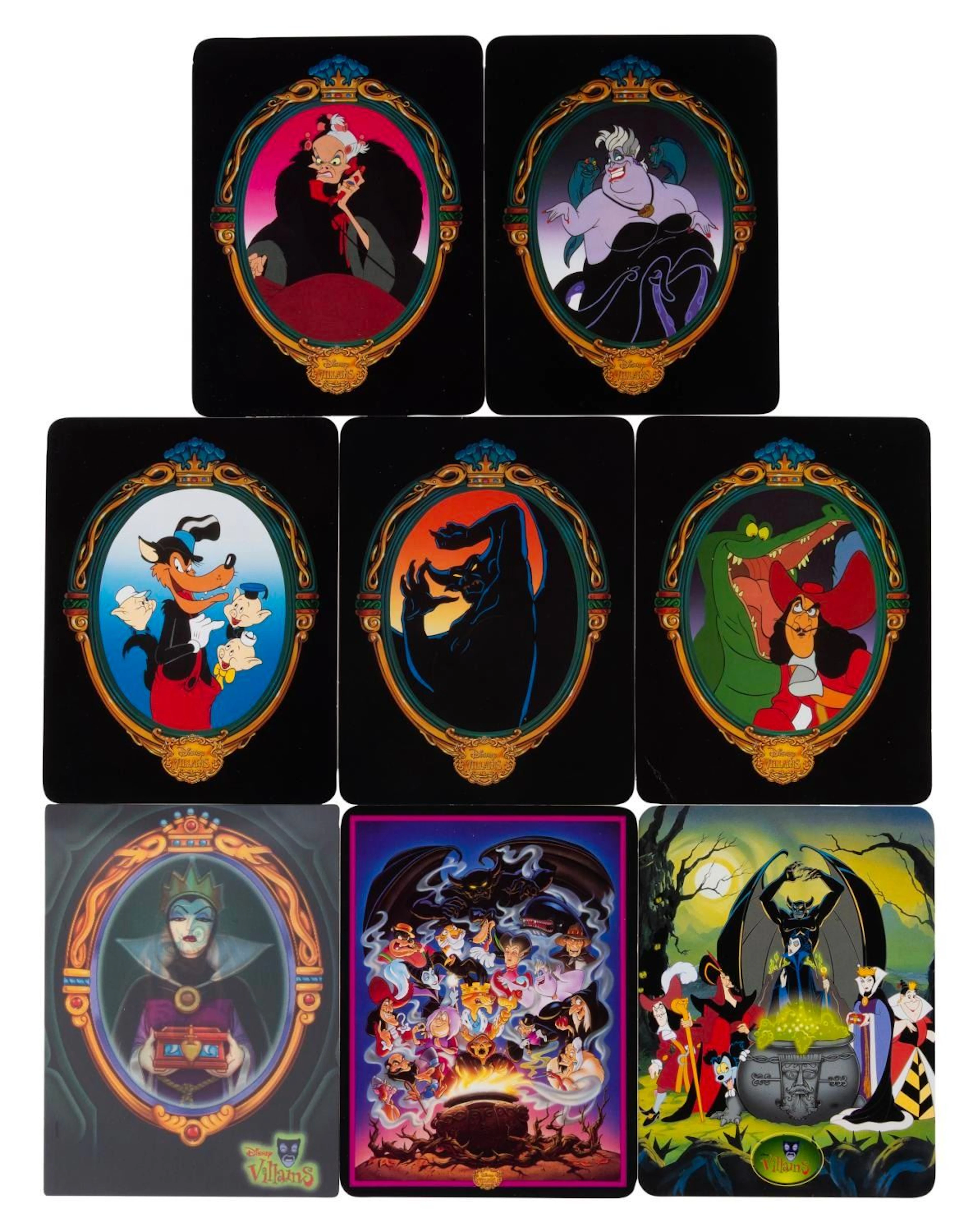 A Collection of Disneyland Villain Postcards.