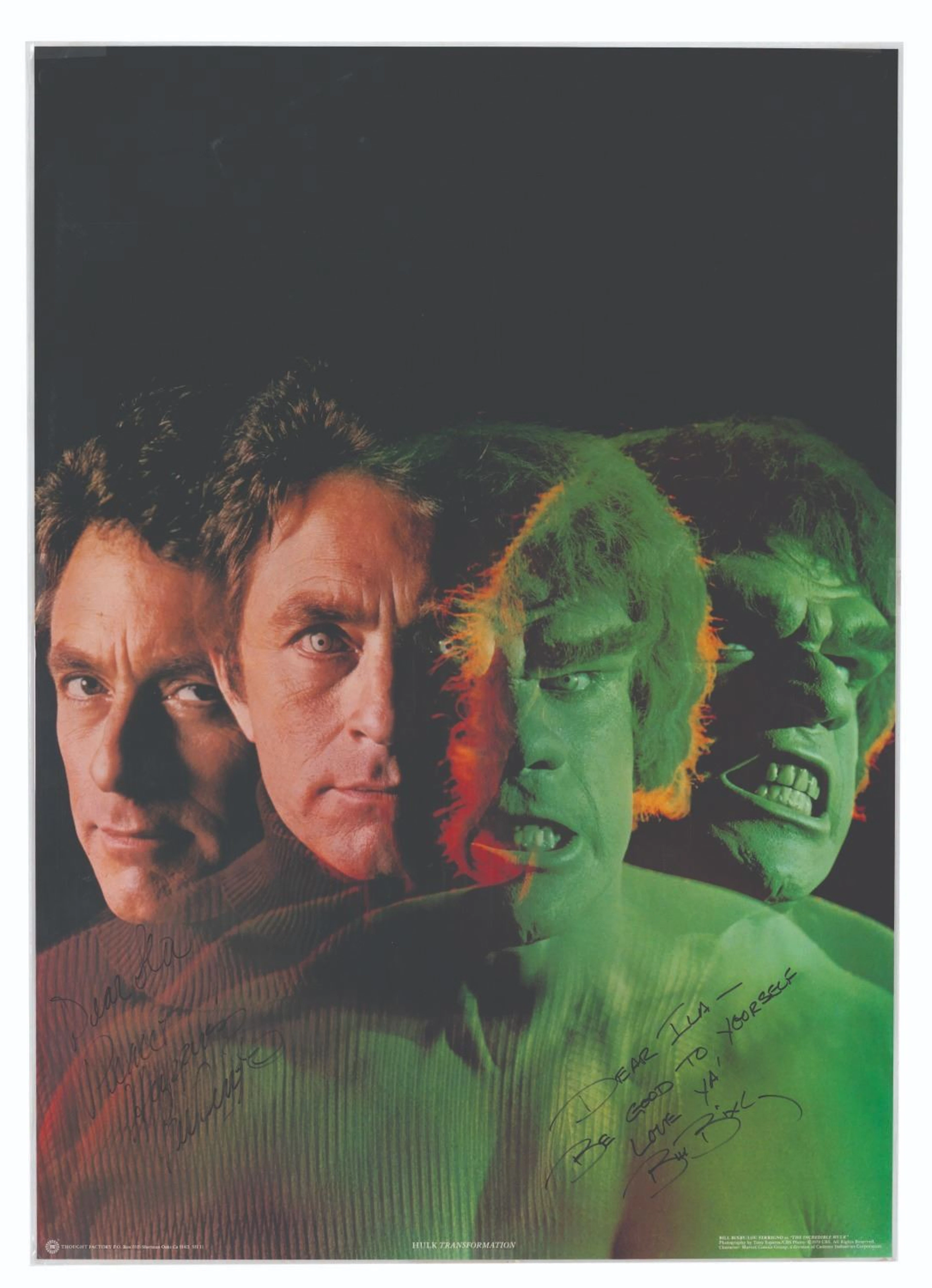 A Signed "The Incredible Hulk" Poster.