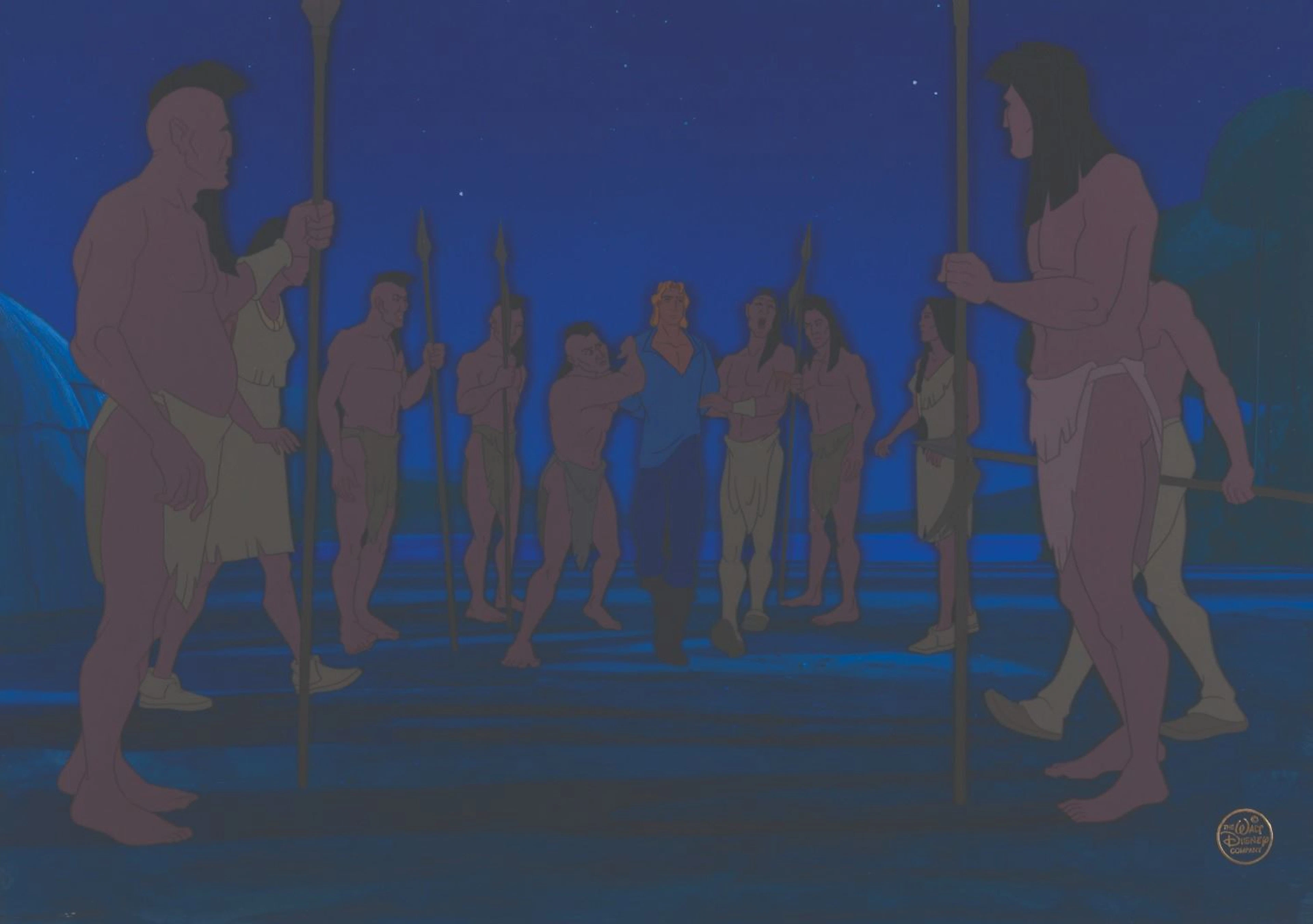 A "Pocahontas" Original Background with Recreated Cel.