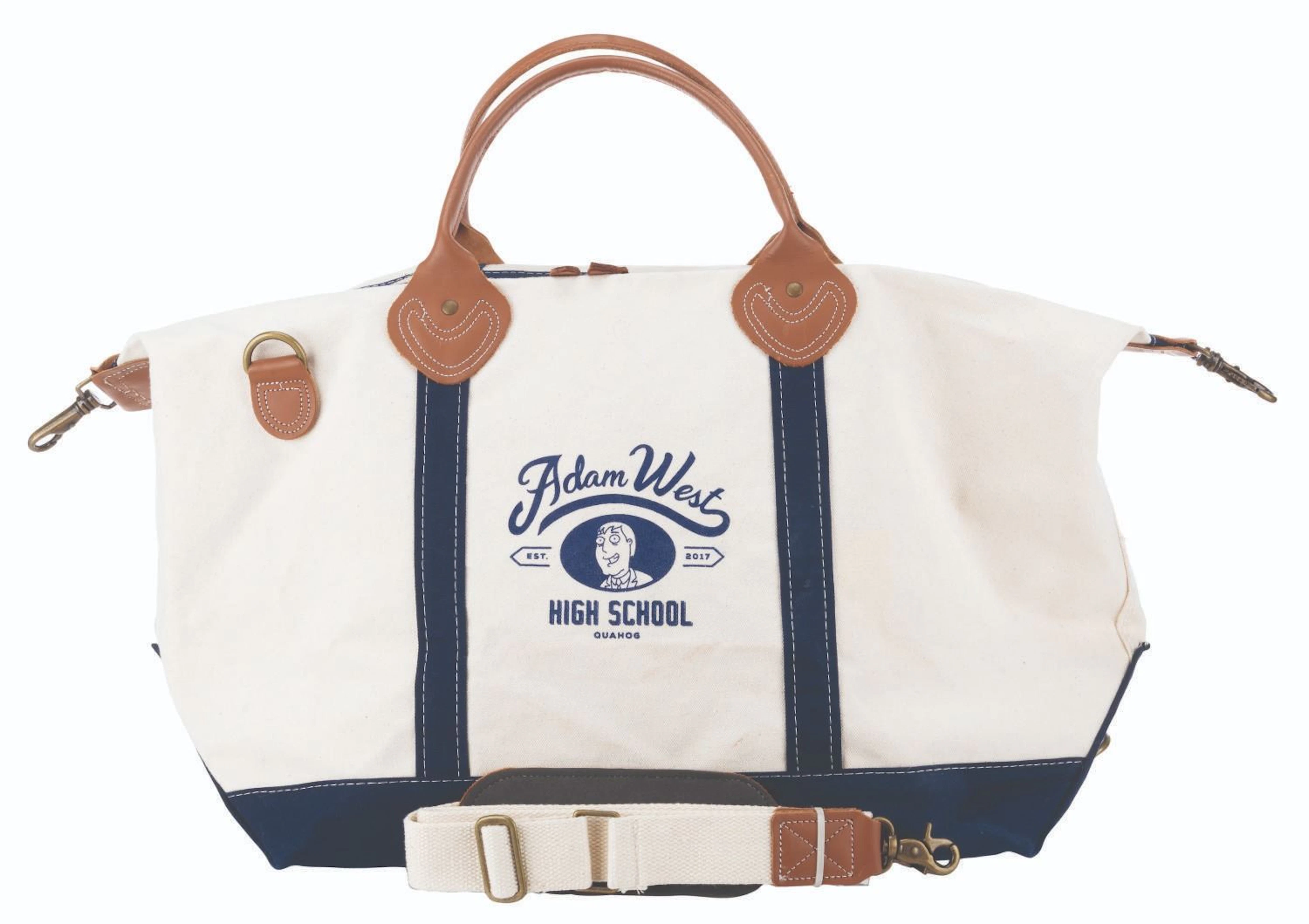 A "Family Guy" Adam West High School Crew Bag.