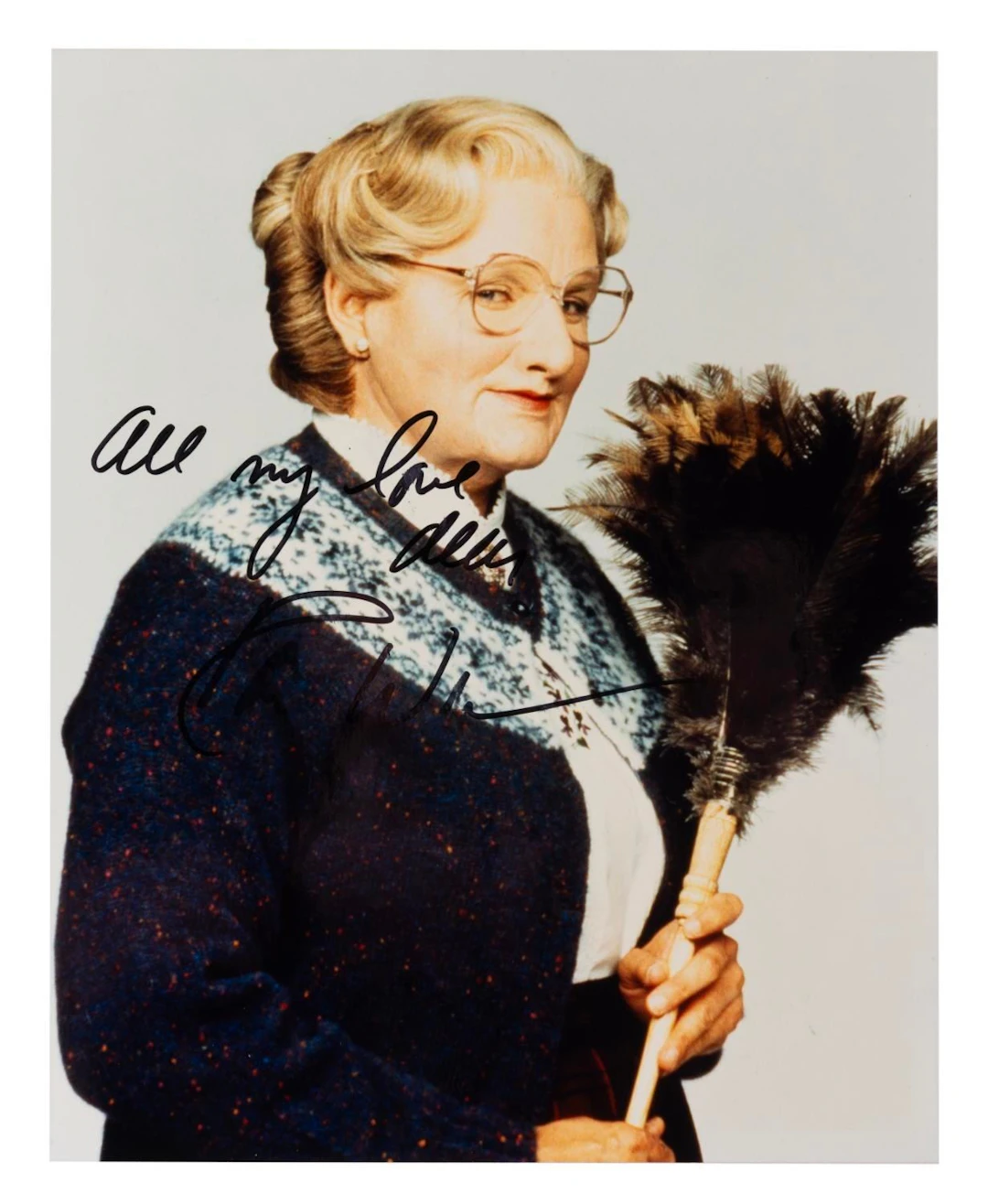 A Robin Williams Signed "Mrs. Doubtfire" Photo.