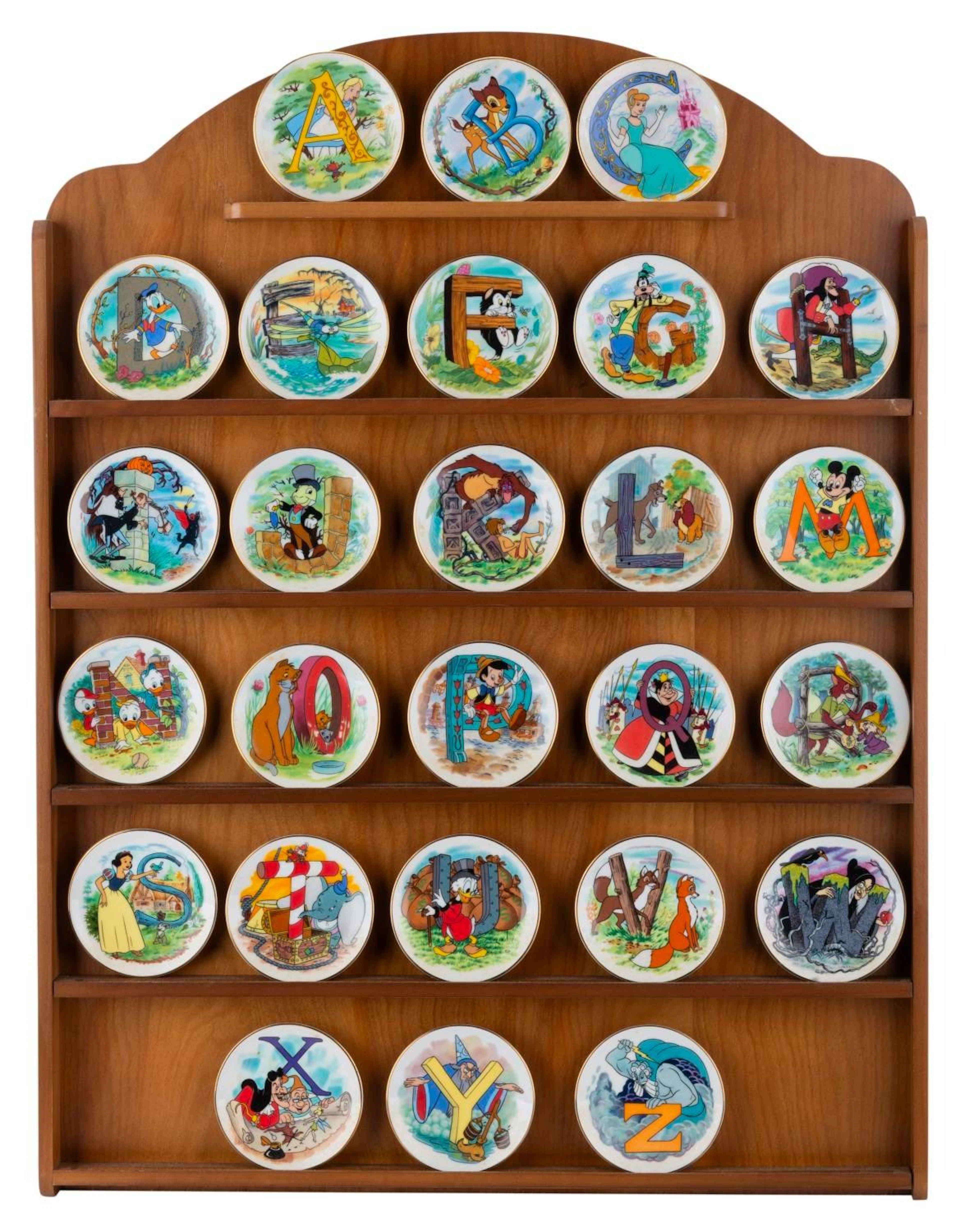 A Complete Set of Disney A-Z Alphabet Plates.