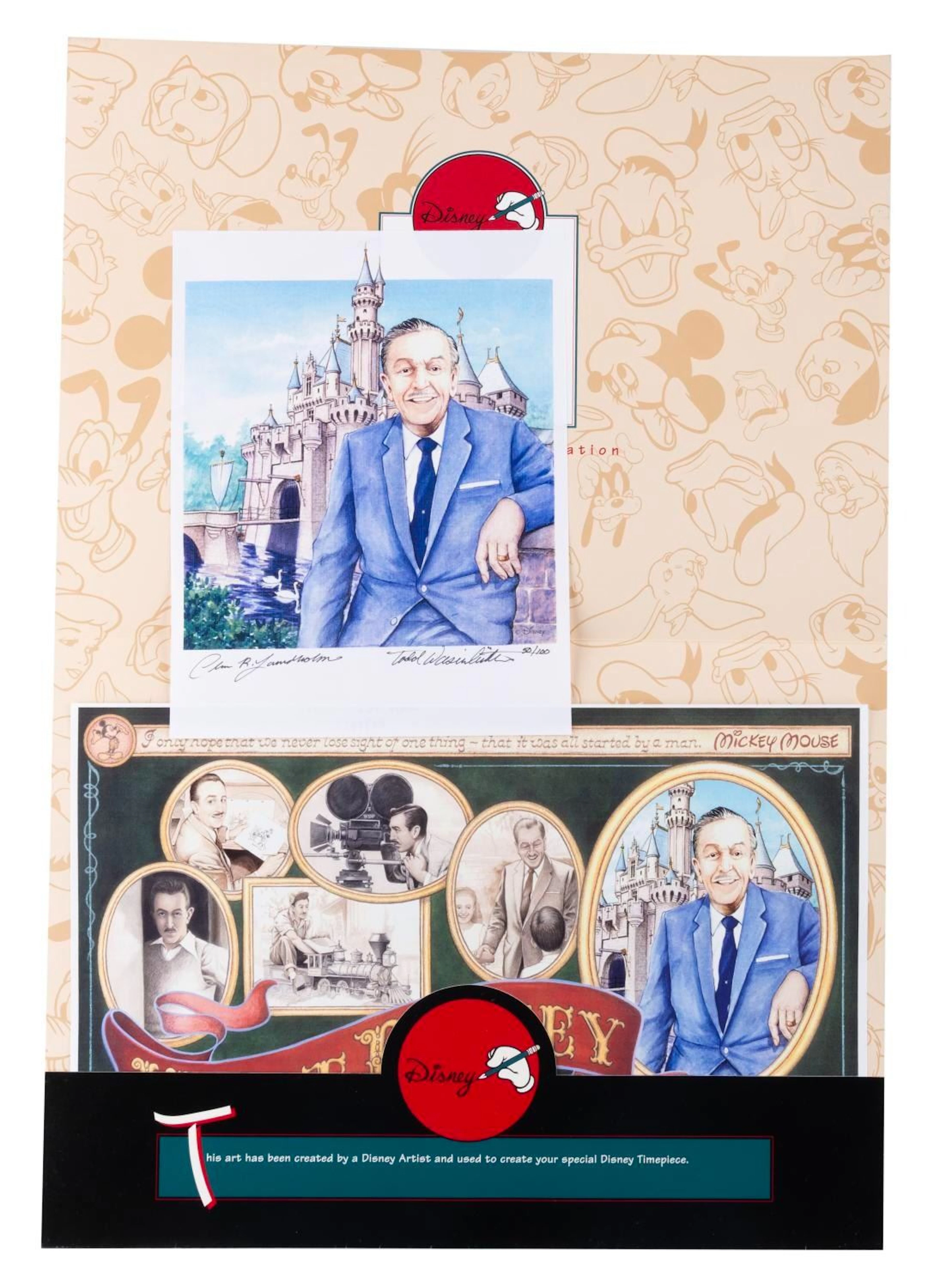 A Pair of "Walt Disney: Making the Dream a Reality " Wristwatch Design Prints.