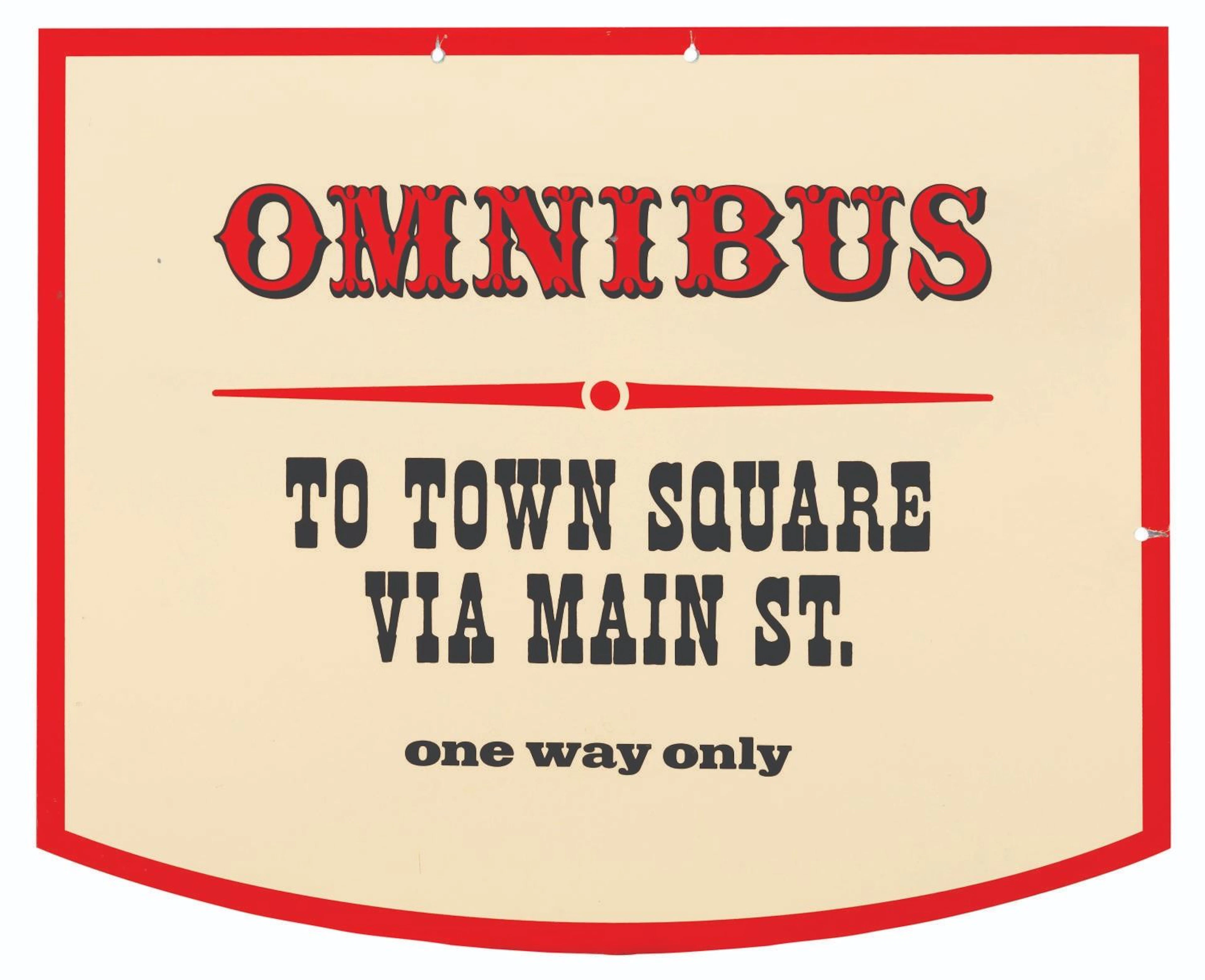 A Main Street U.S.A. Omnibus Stop Sign.