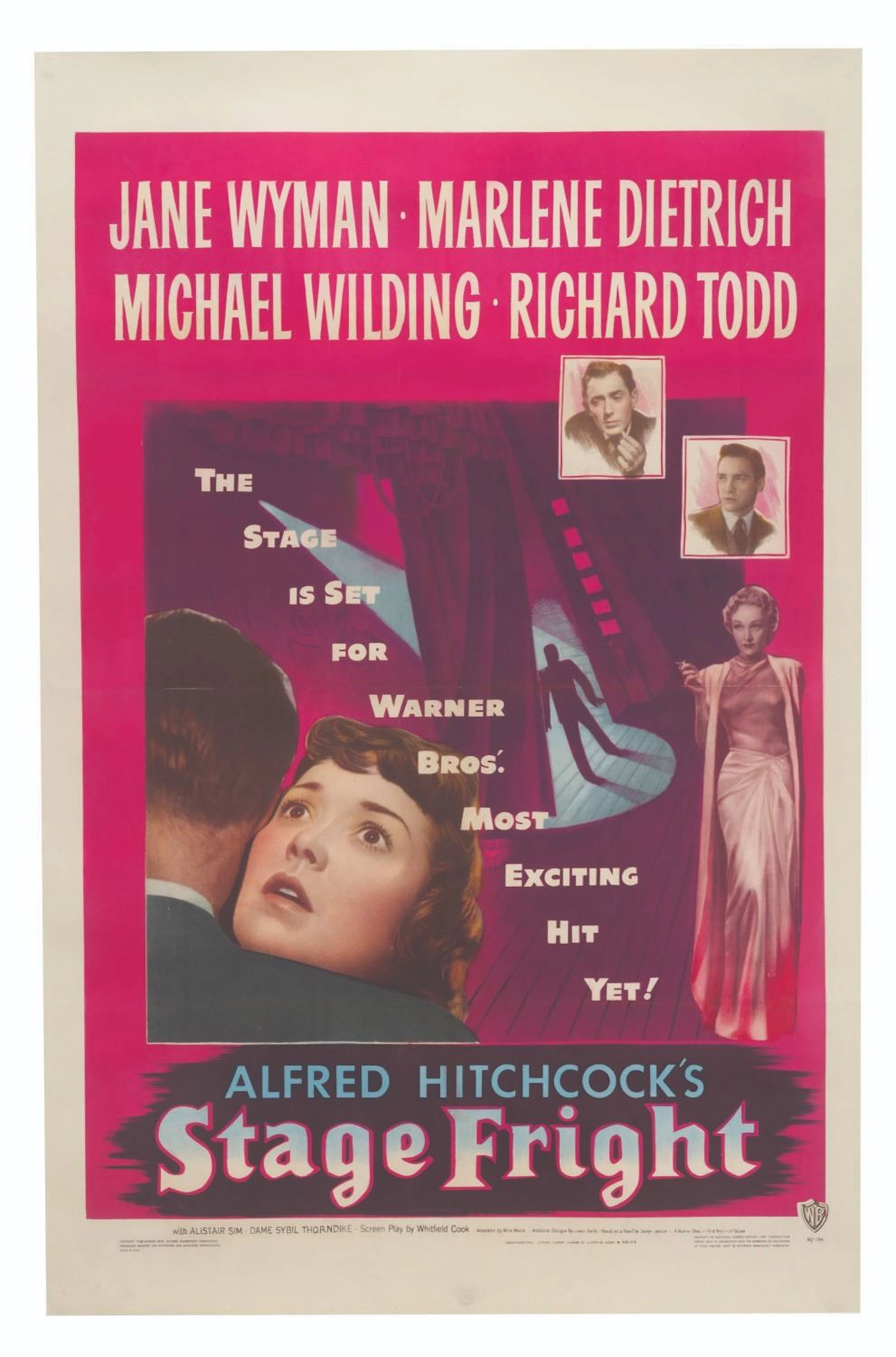 A "Stage Fright" Linen-Backed One-Sheet.