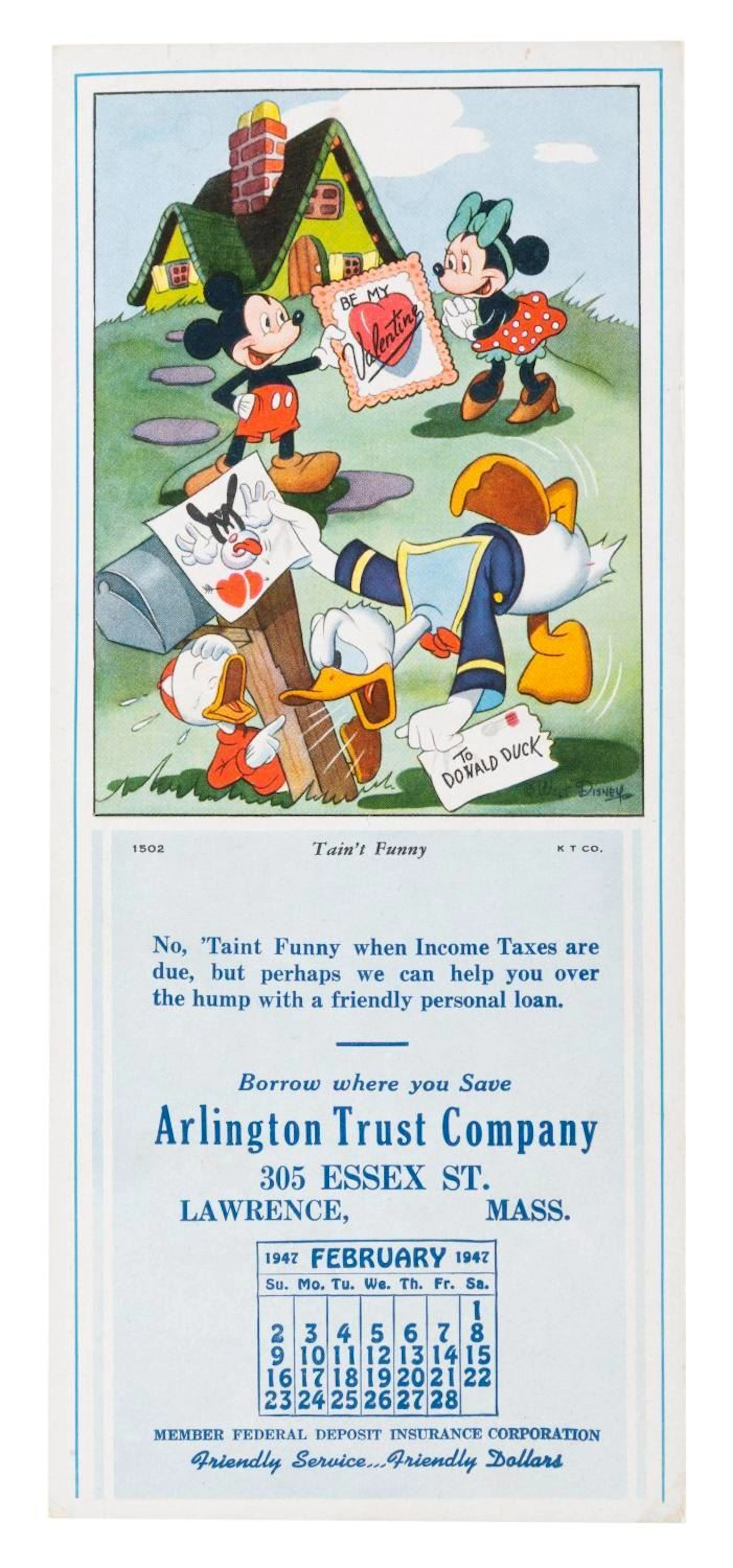A 1947 Disney Desk Blotter/Calendar.