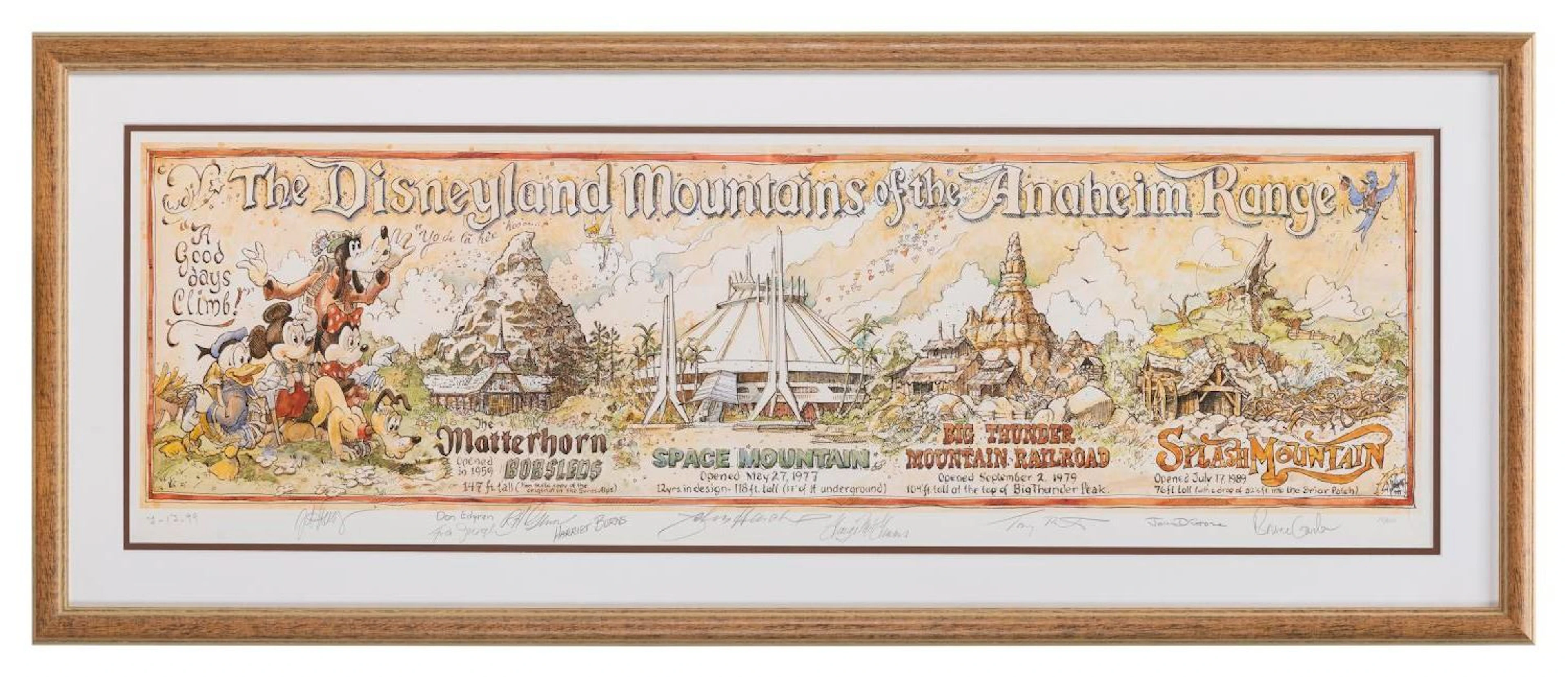 A Multi-Signed "The Disneyland Mountains of the Anaheim Range" Limited