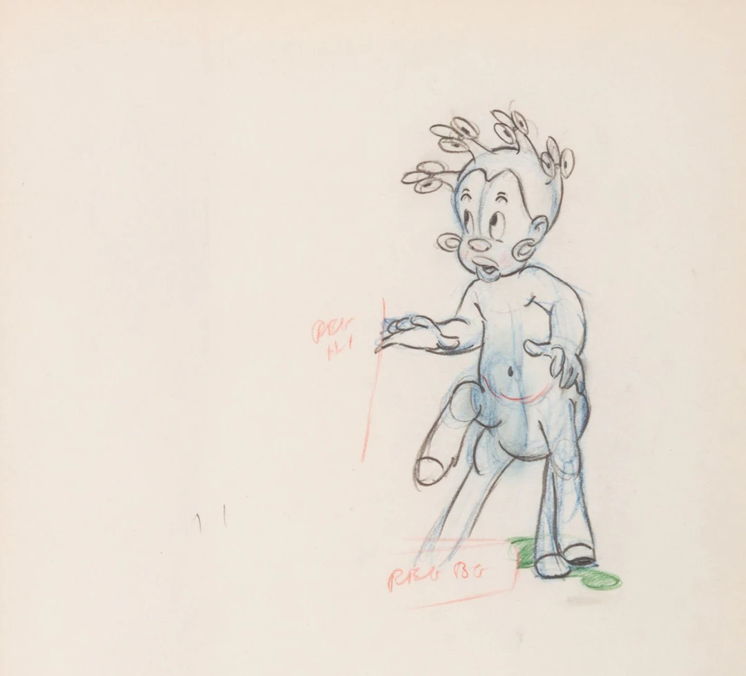 A Rare "Fantasia" Sunflower Production Drawing.
