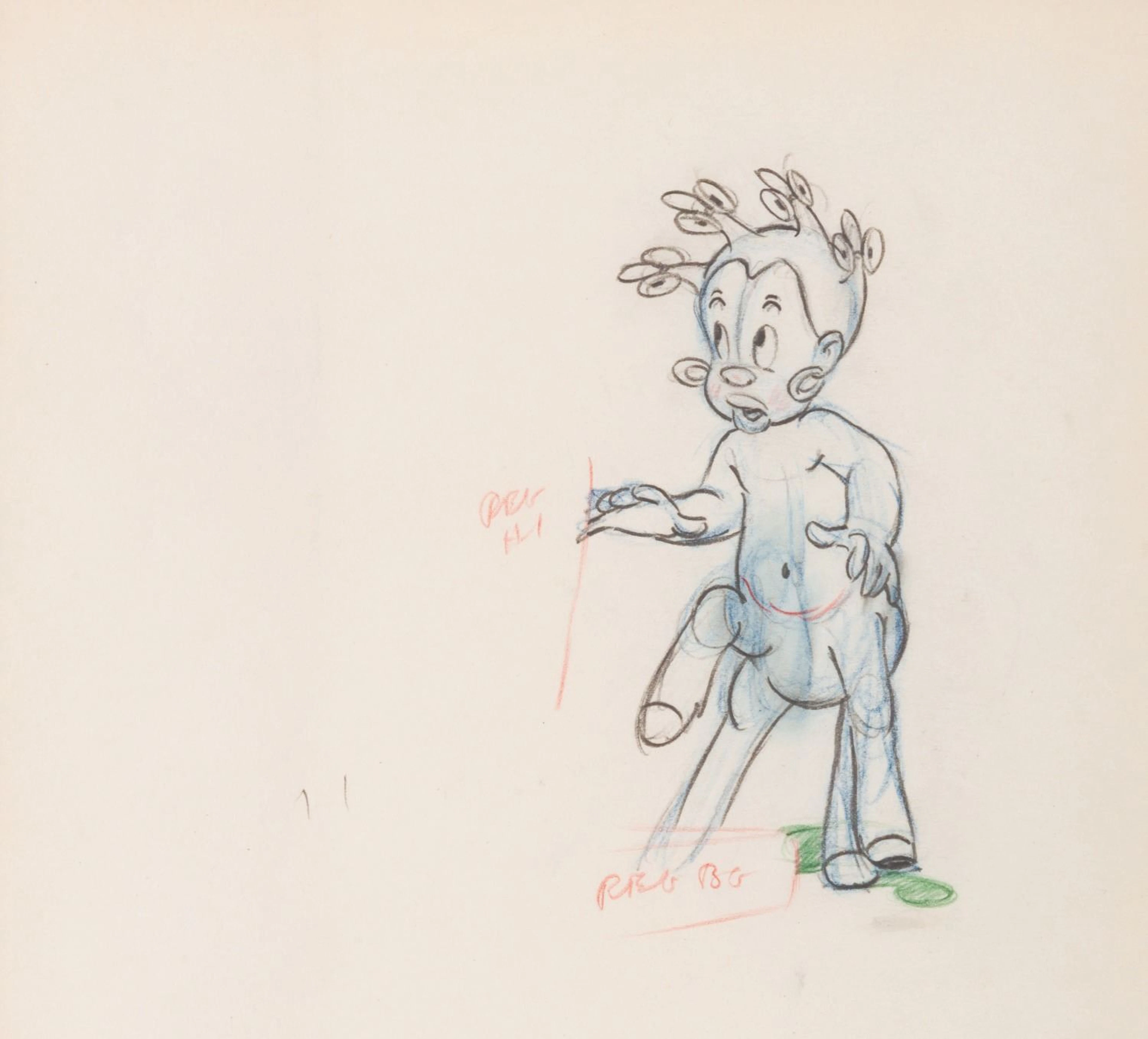 A Rare "Fantasia" Sunflower Production Drawing.