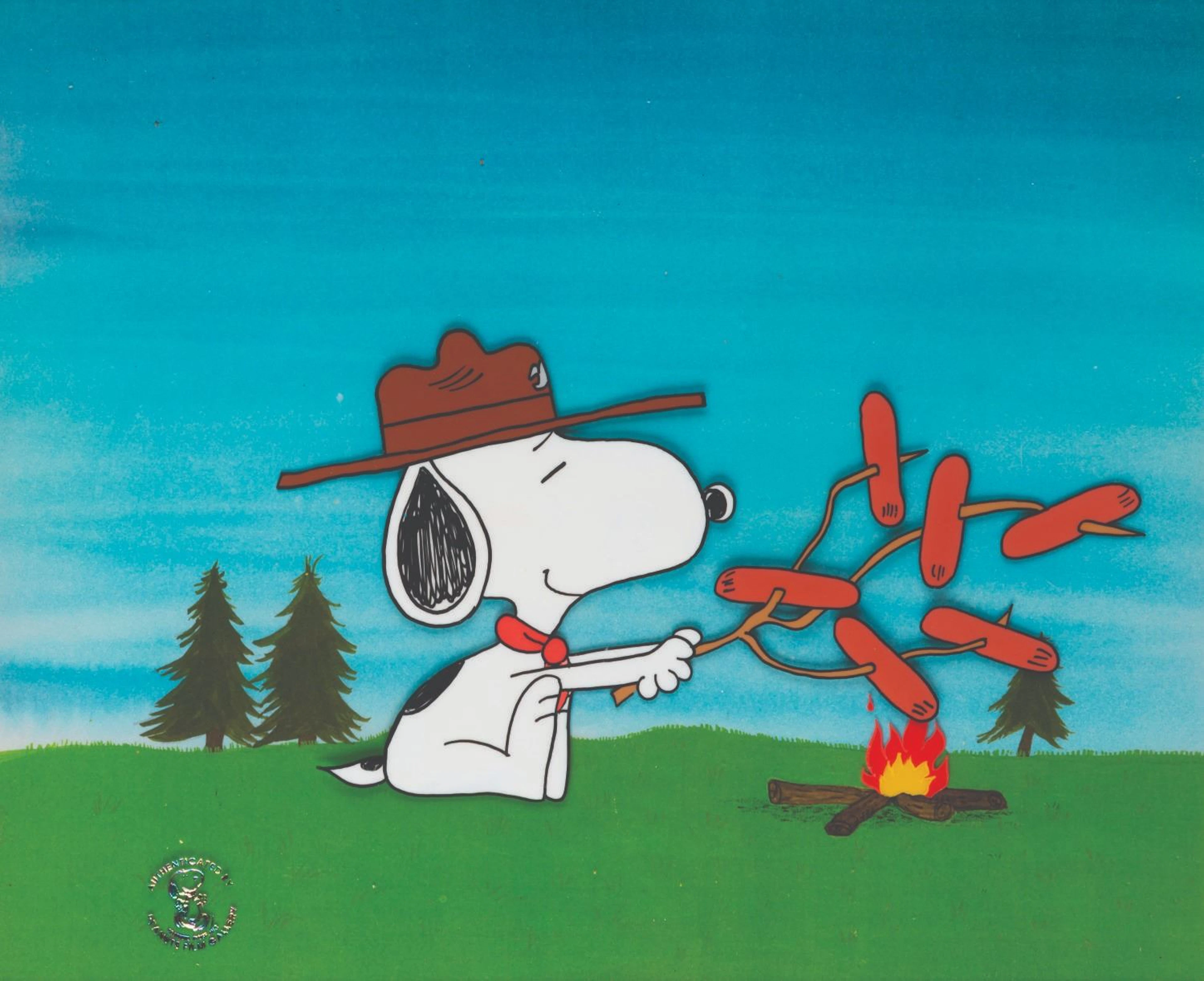 A Snoopy Production Cel & Drawing with Lee Mendelson Signature.