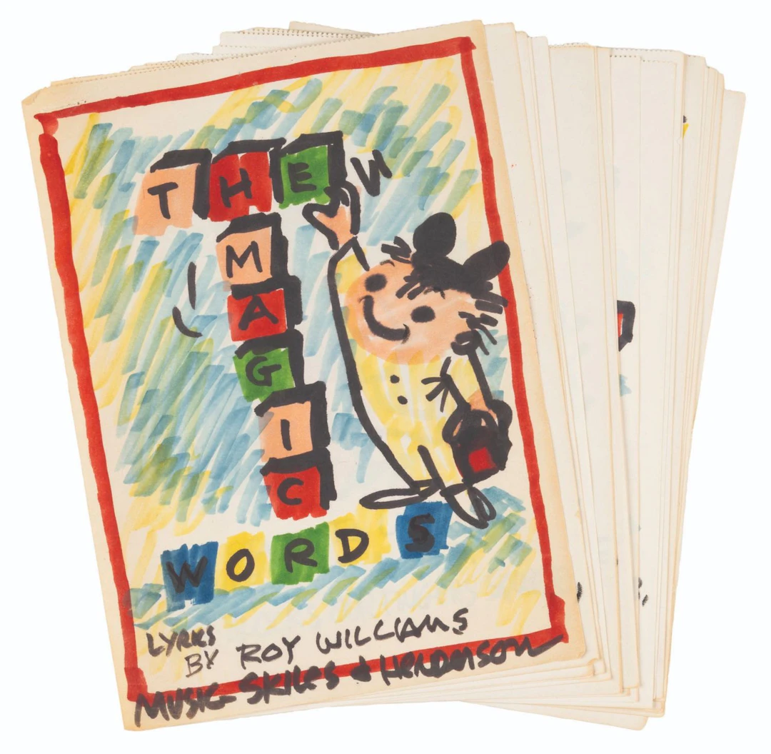 A Roy Williams Hand-Drawn "The Magic Words" Lyric Book.