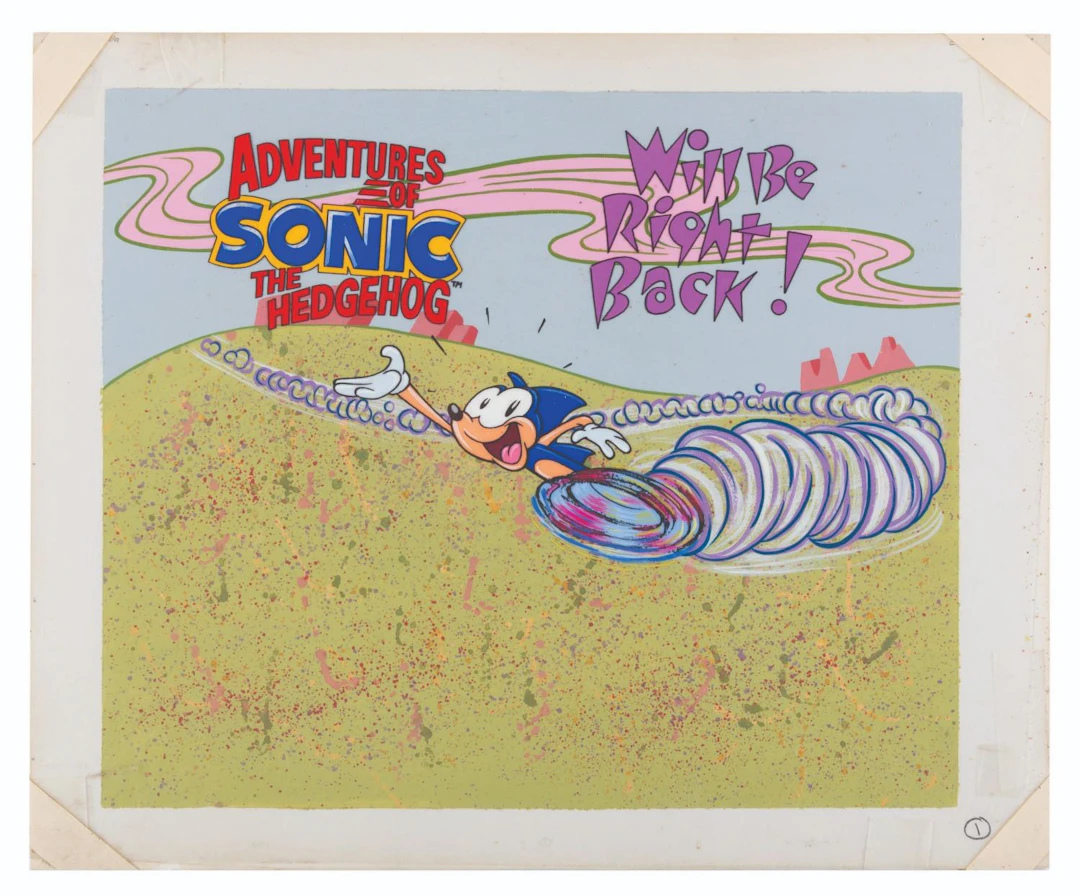 An "Adventures of Sonic the Hedgehog" Production Cel & Background.