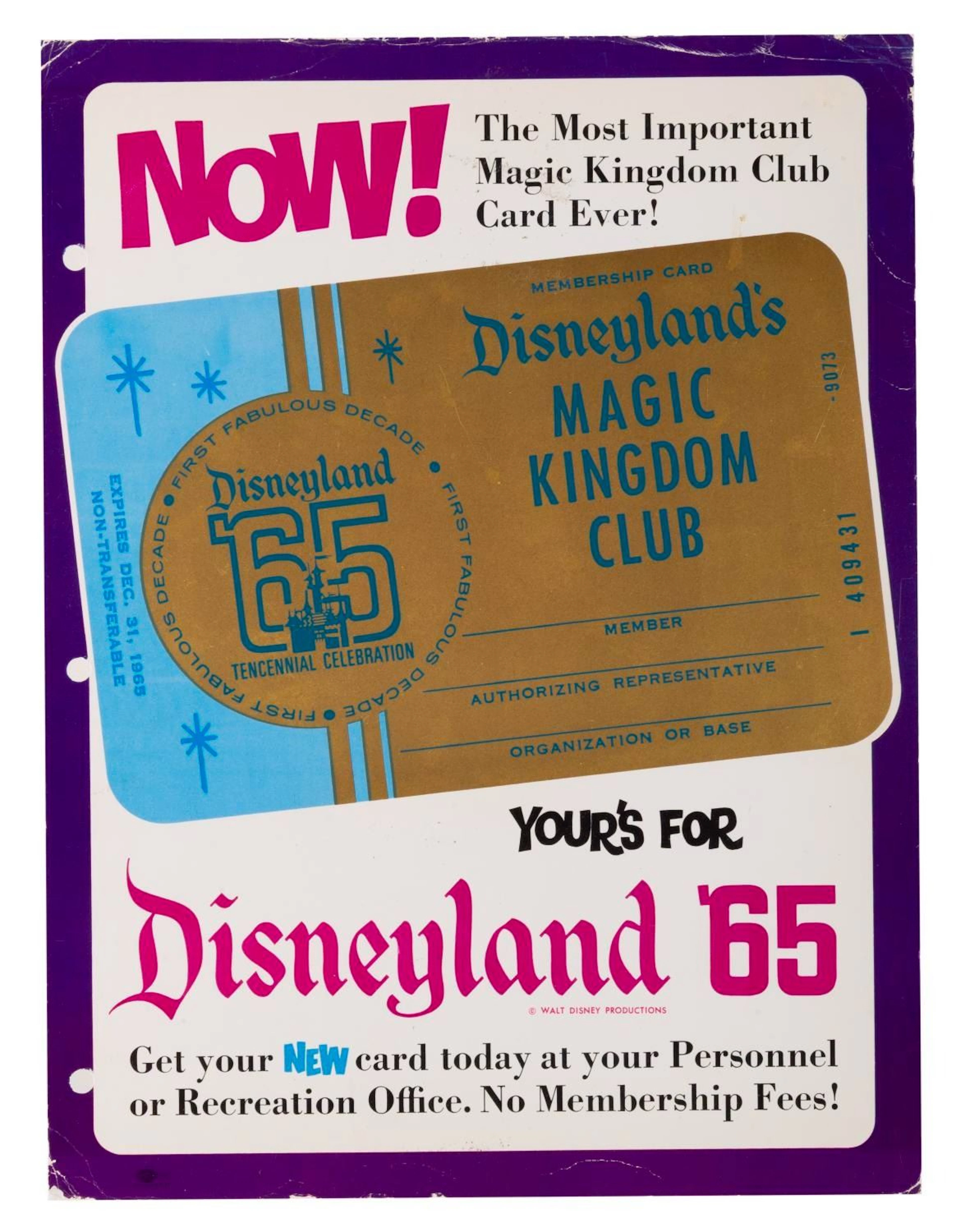 A Disneyland Tencennial Magic Kingdom Club Poster.
