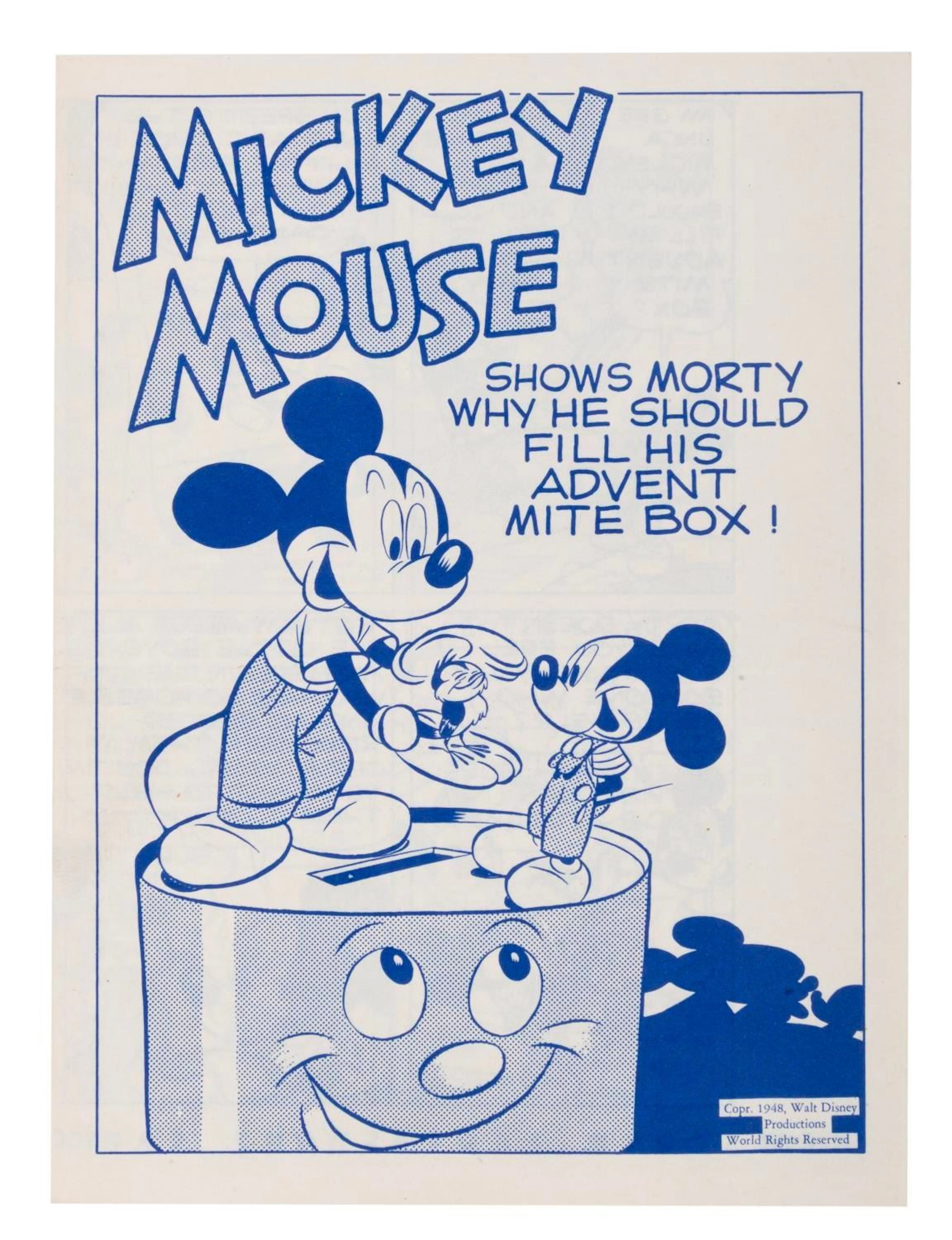 A Mickey & Morty Mouse Advent Mite Box Comic.