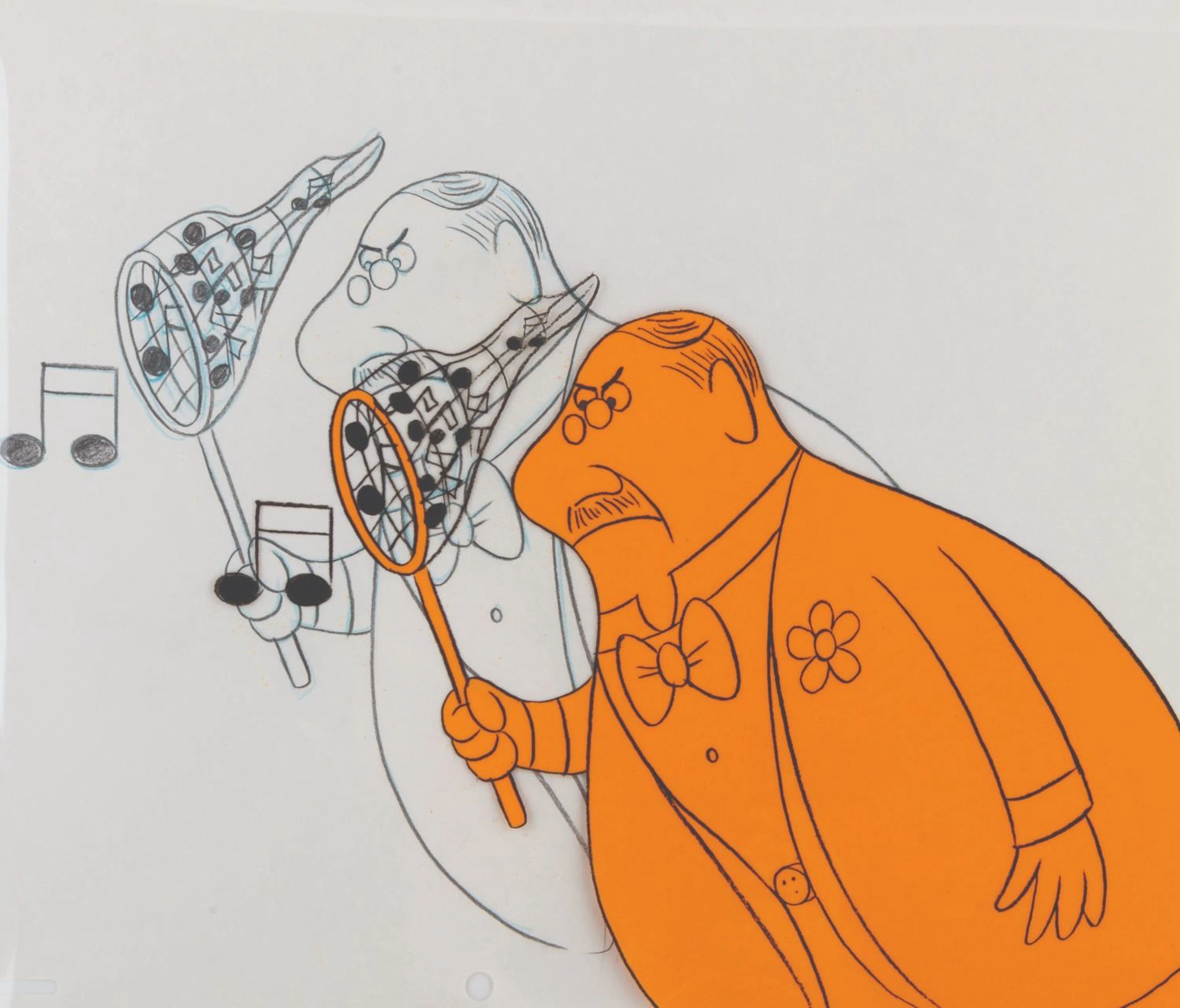 A Conductor and Musical Notes Cel.