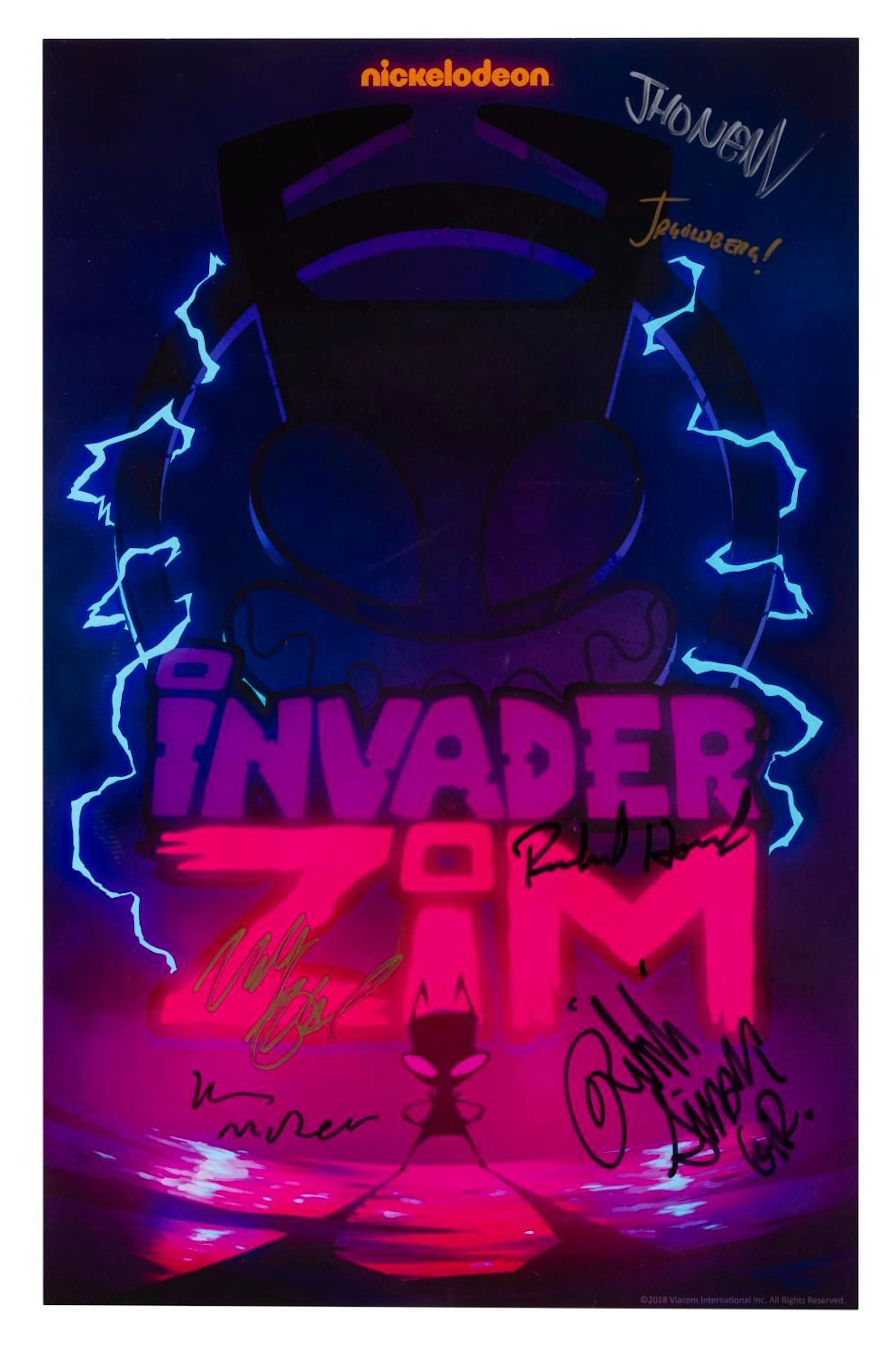 A Multi-Signed "Invader Zim" Poster.