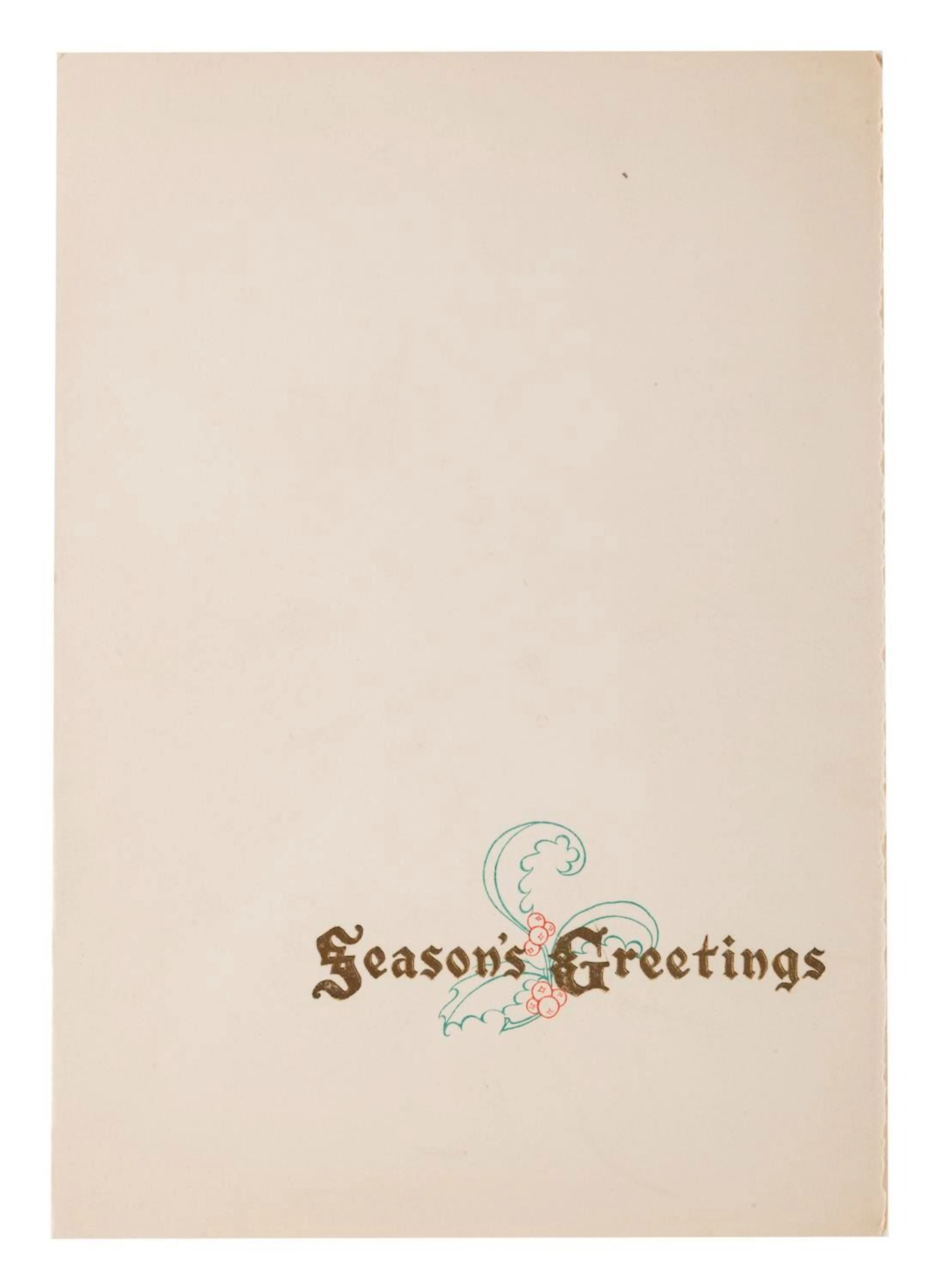 A "Snow White and the Seven Dwarfs" Christmas Card.
