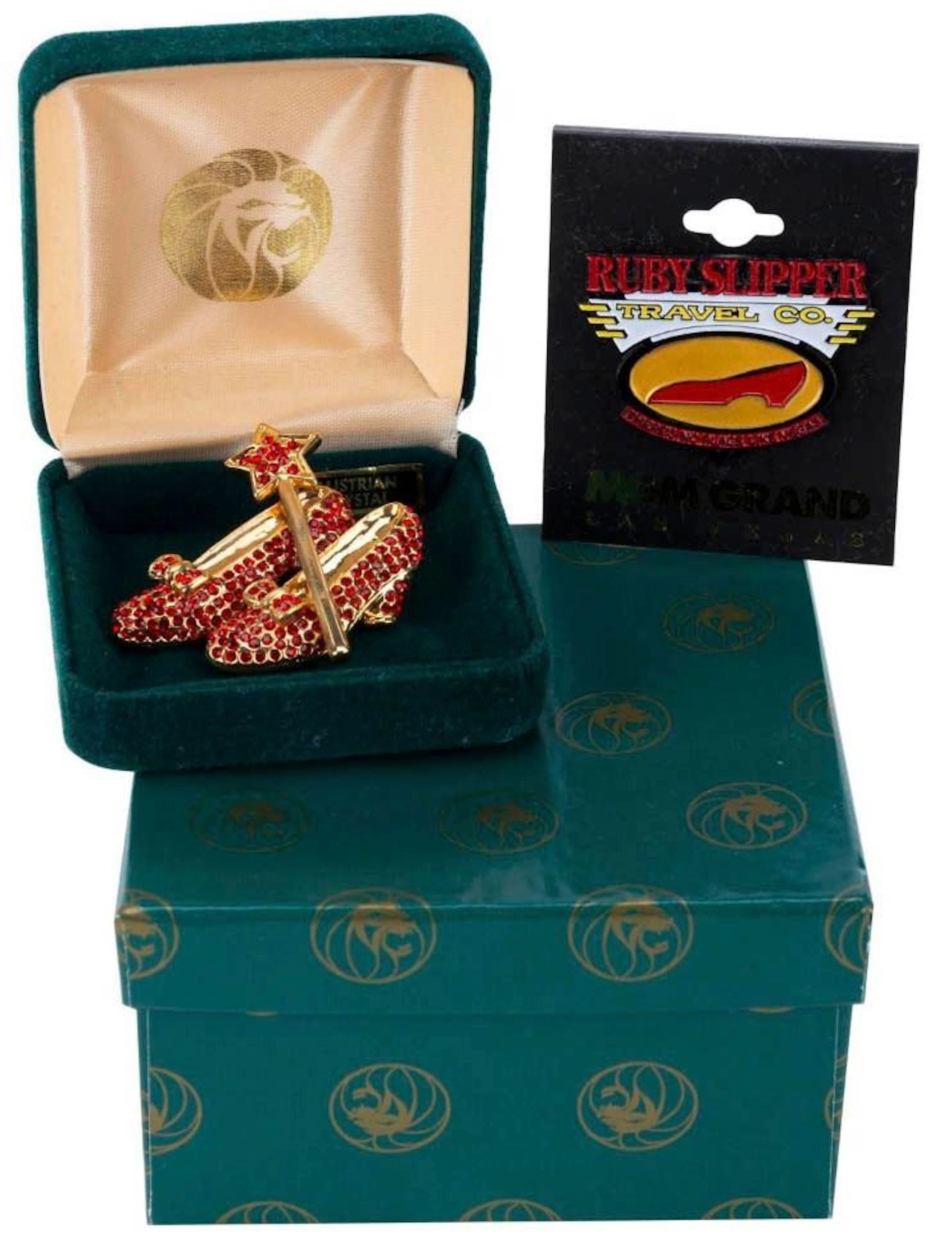 A Pair of MGM Grand "The Wizard of Oz" Pins with Box.