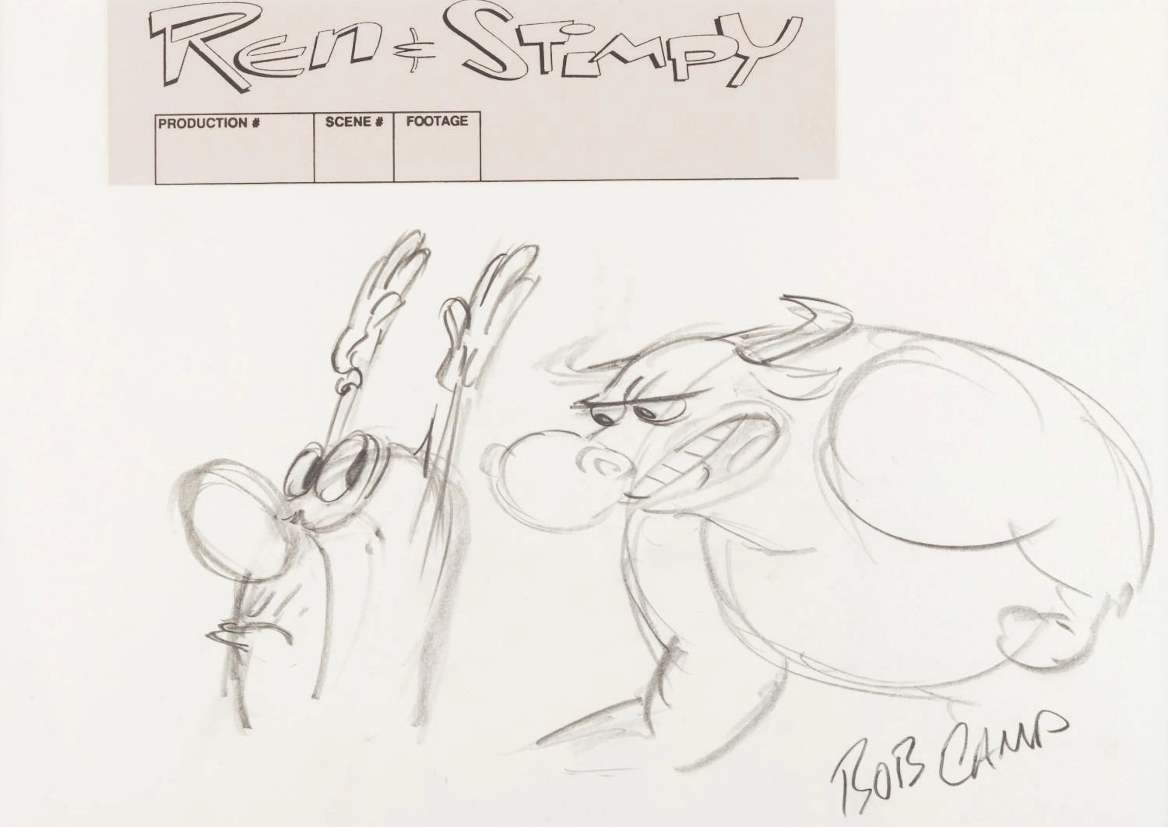 A "Ren & Stimpy" Drawing by Bob Camp.