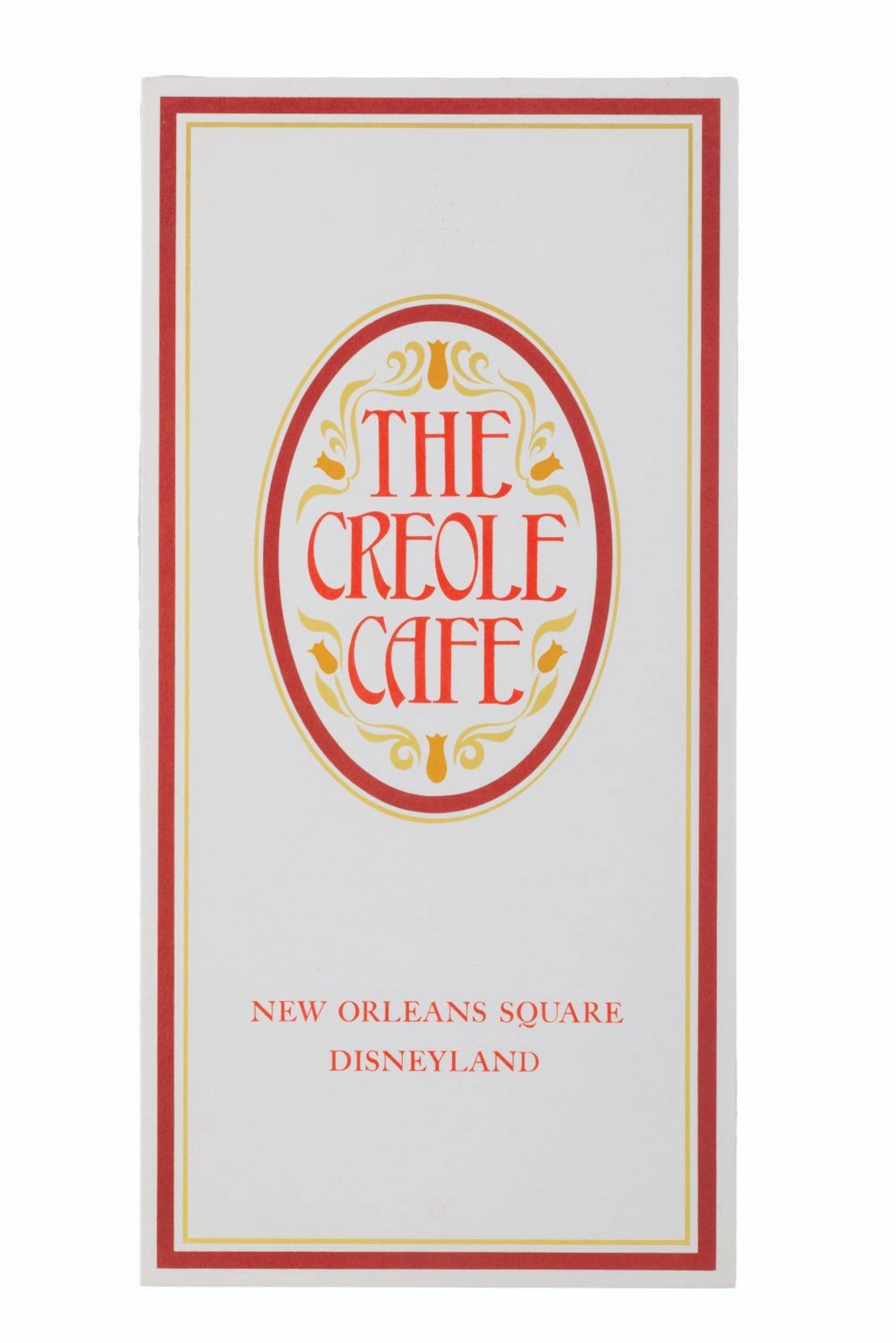 A 1966 Creole Cafe Menu.