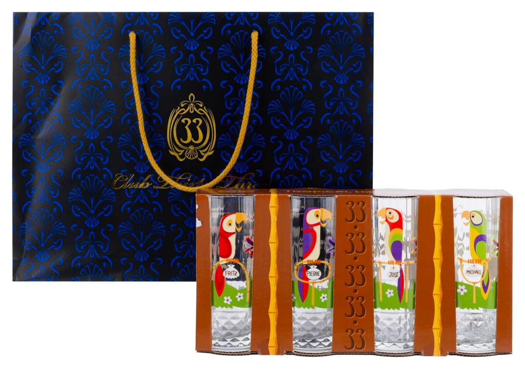 A Club 33 Tropical Hideaway SHAG Glassware Set.