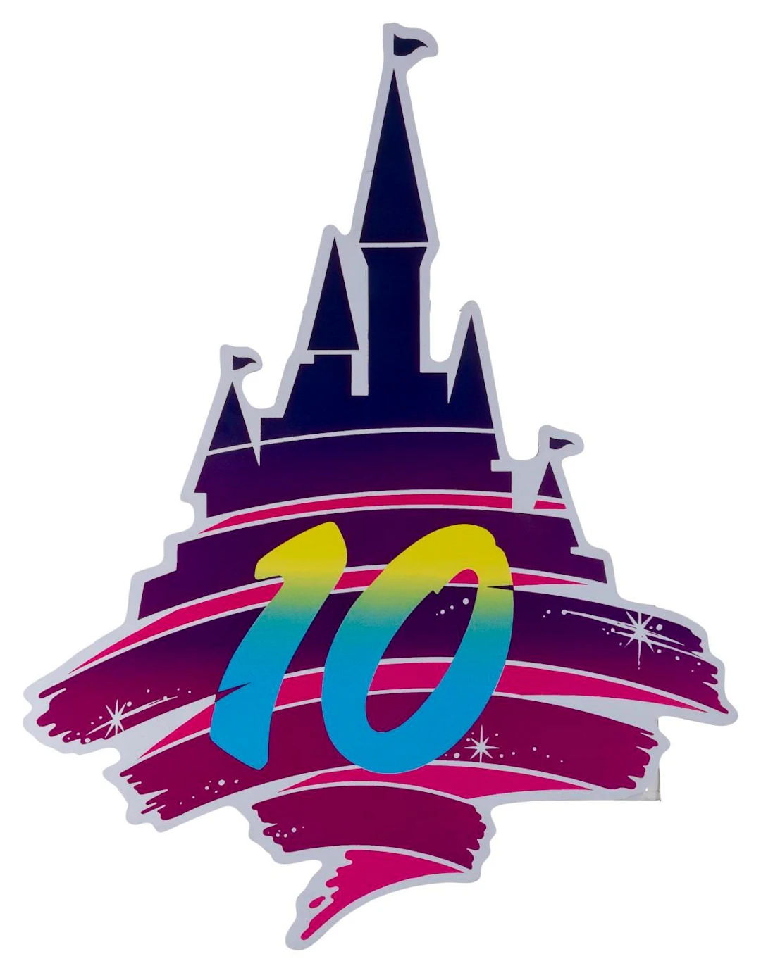 A Tokyo Disneyland 10th Anniversary Sign.