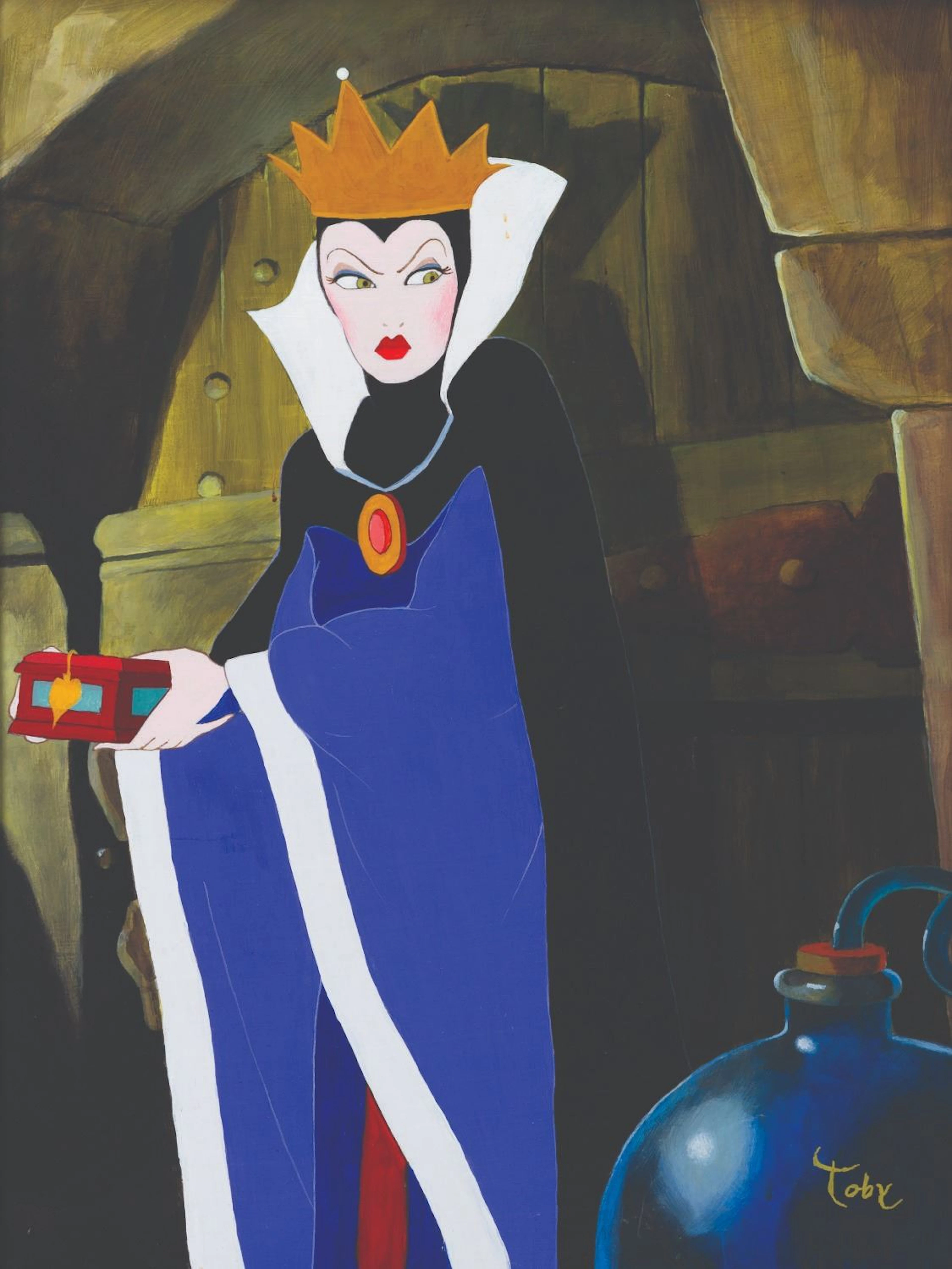 An Original "Snow White" Evil Queen Painting by Toby Bluth.
