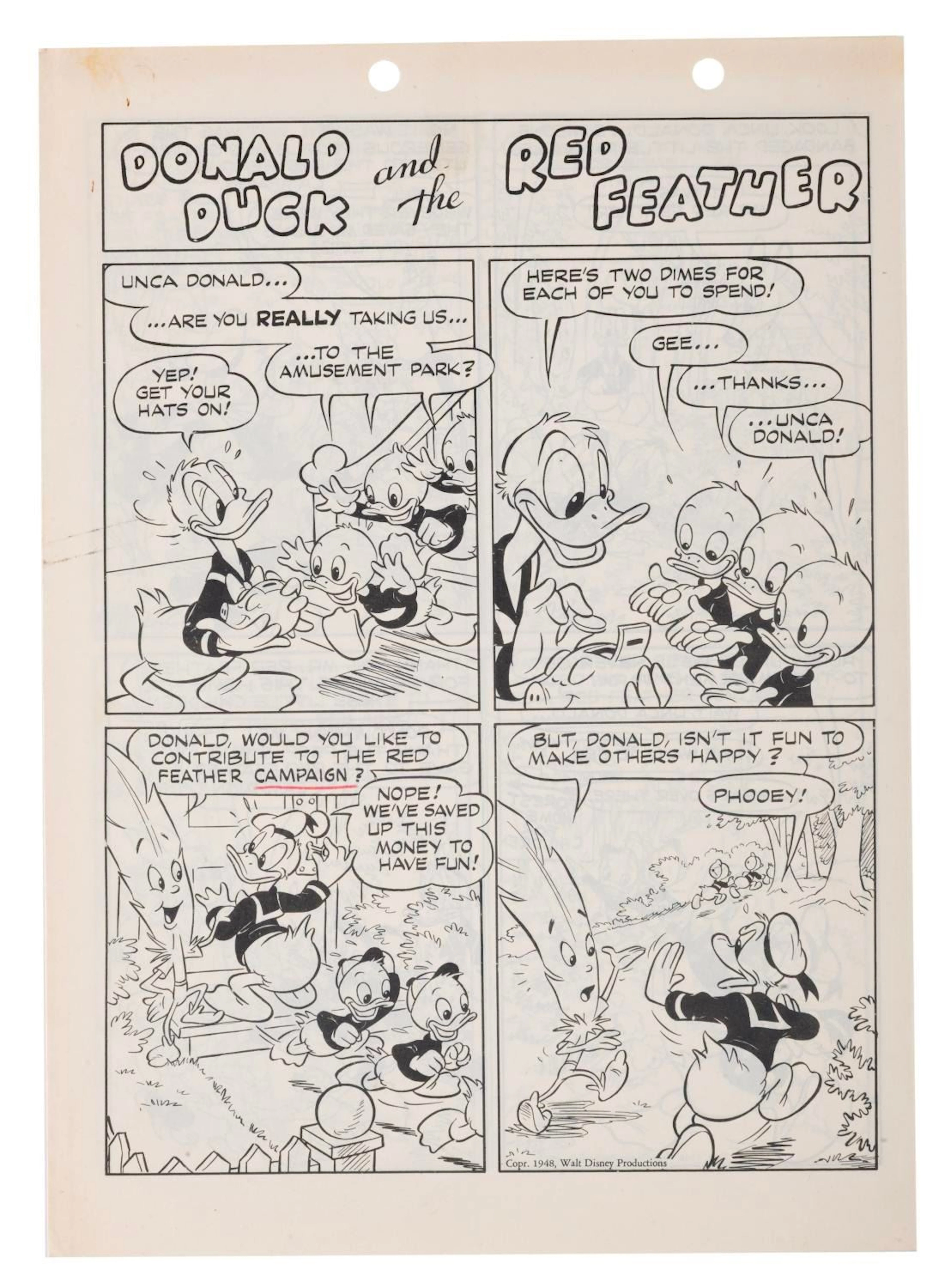 A Donald Duck and the Red Feather Promotional Comic Book.