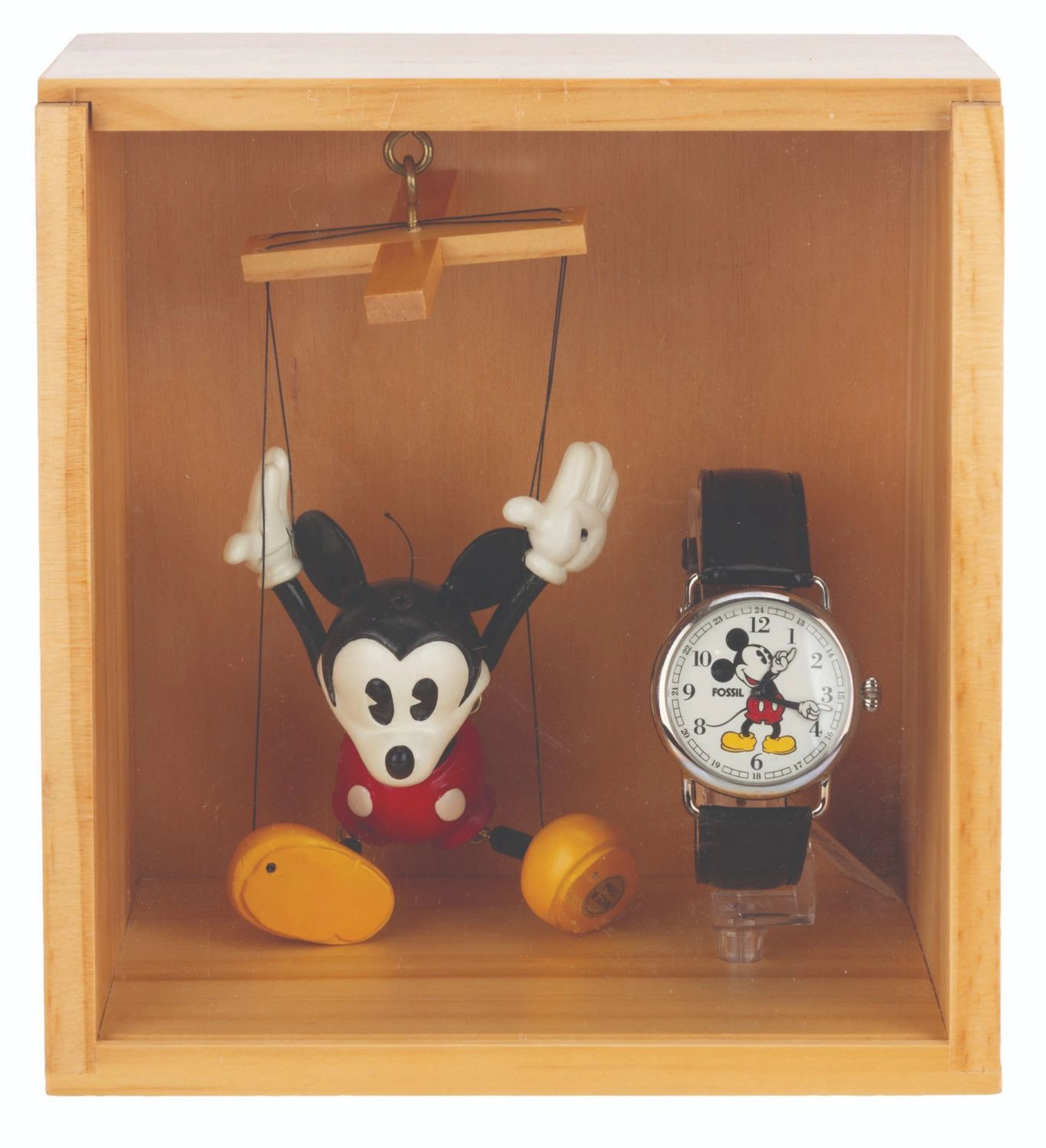A Mickey Mouse Fossil Watch with Mini-Marionette.