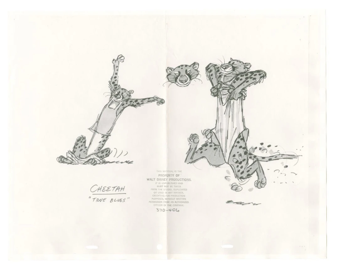 A "Bedknobs and Broomsticks" Cheetah Model Sheet.