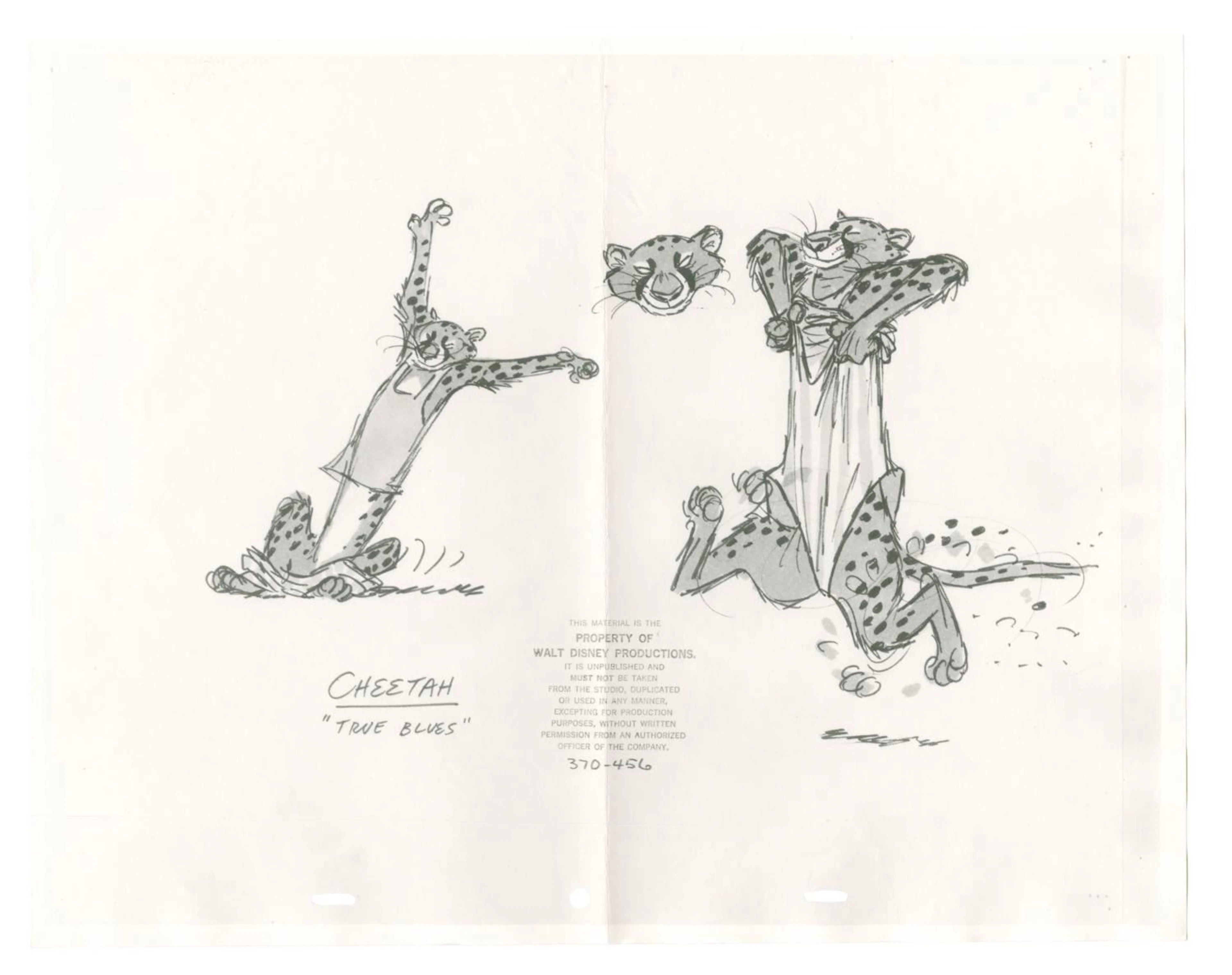 A "Bedknobs and Broomsticks" Cheetah Model Sheet.