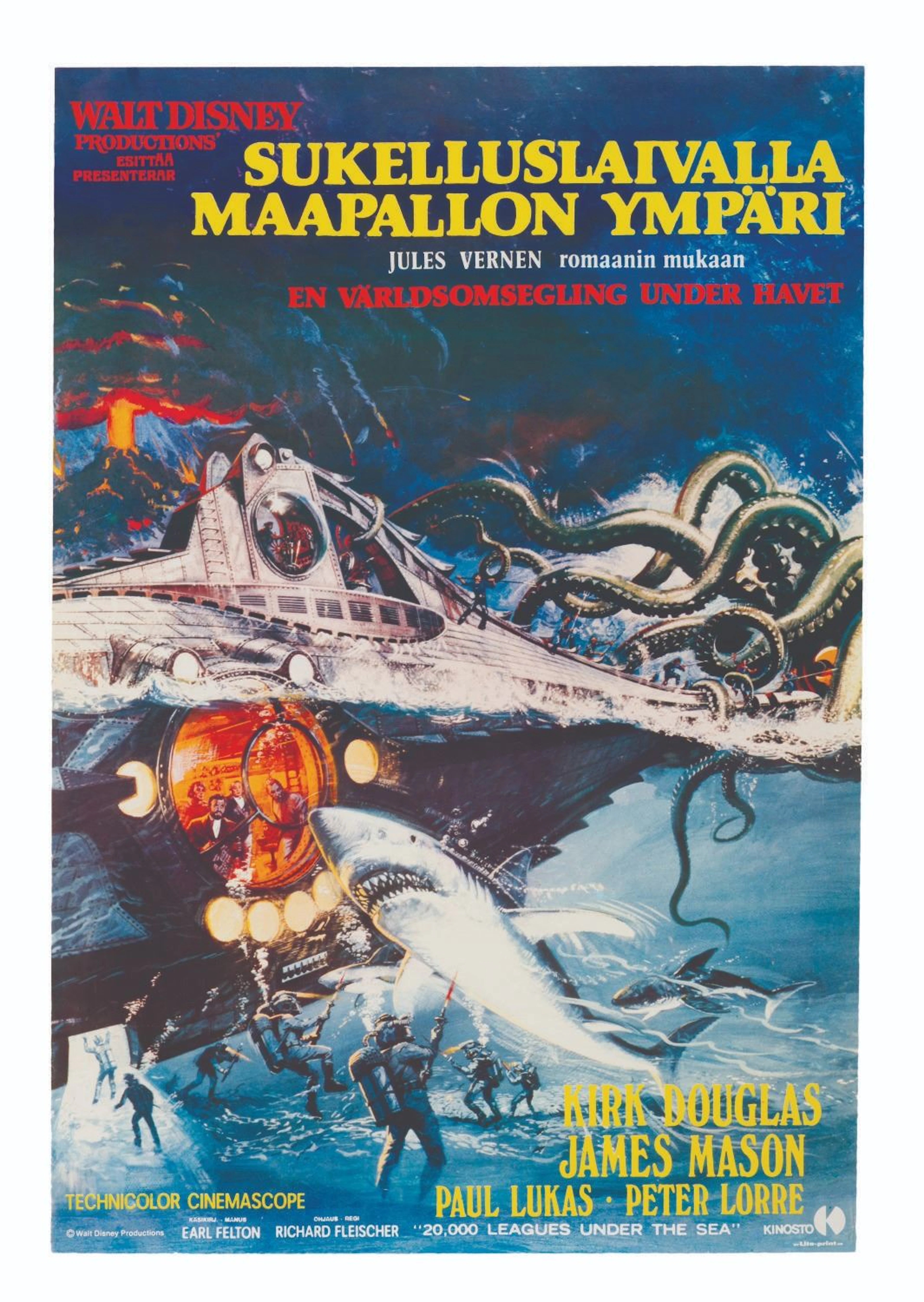 A "20,000 Leagues Under the Sea" Finnish Poster.