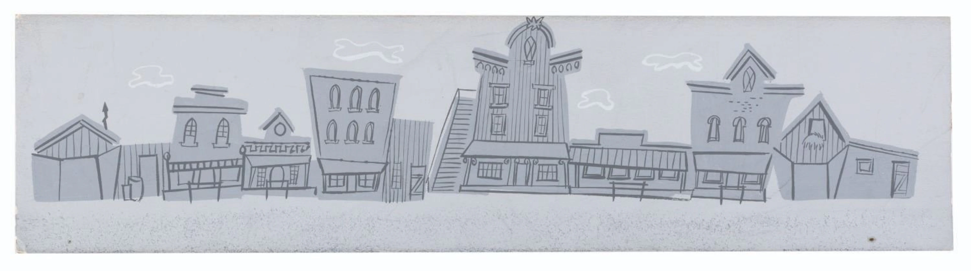 A "The Saga of Windwagon Smith" Town Concept Painting.