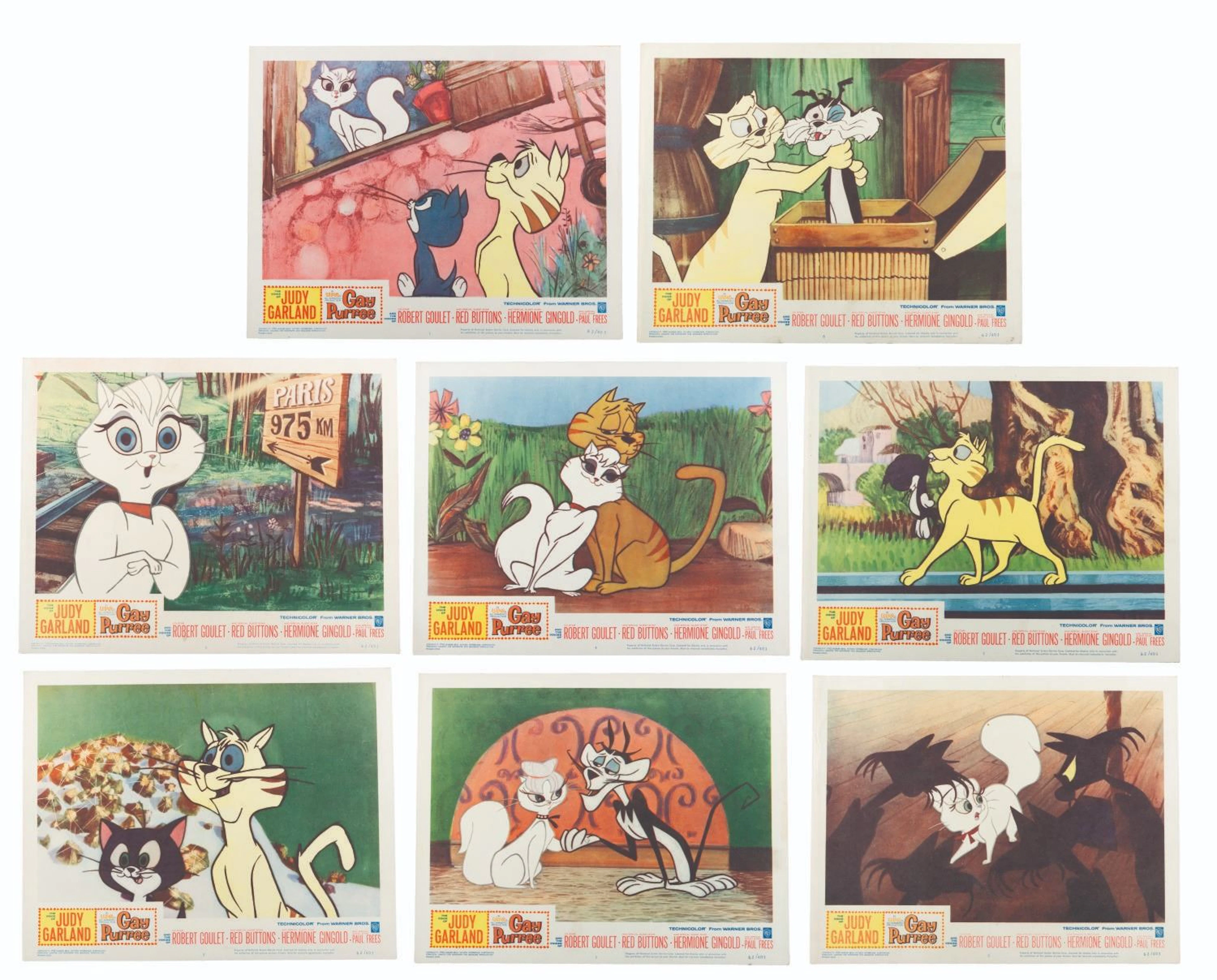A Set of "Gay Purr-ee " Lobby Cards.