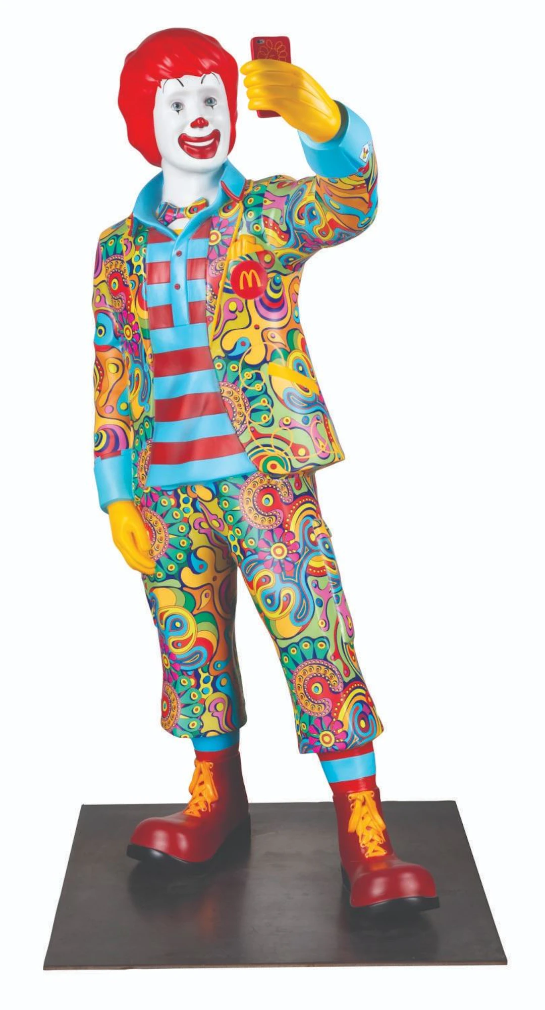 A Ronald McDonald Selfie Statue.