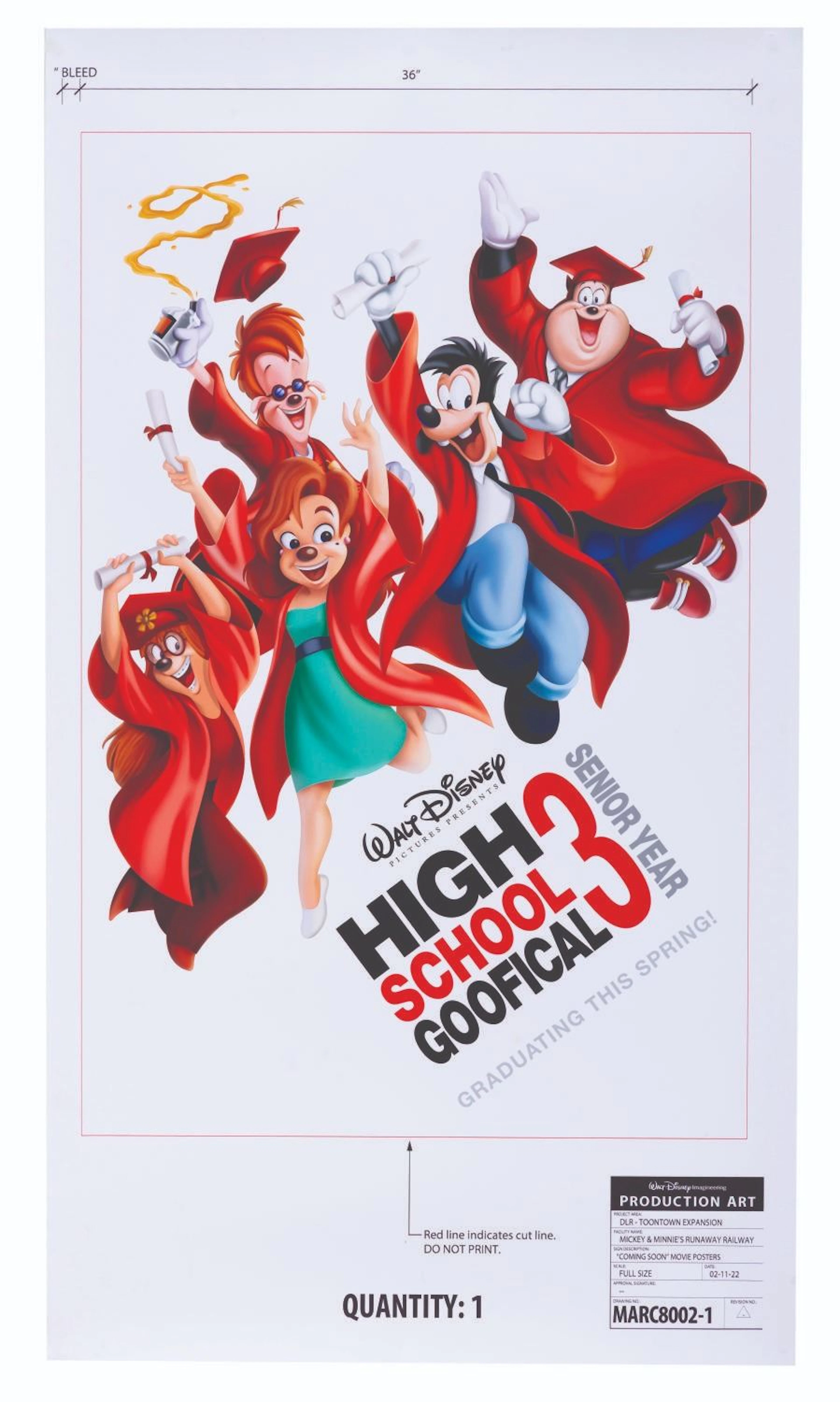 A "High School Goofical 3: Senior Year" Production Art Poster.