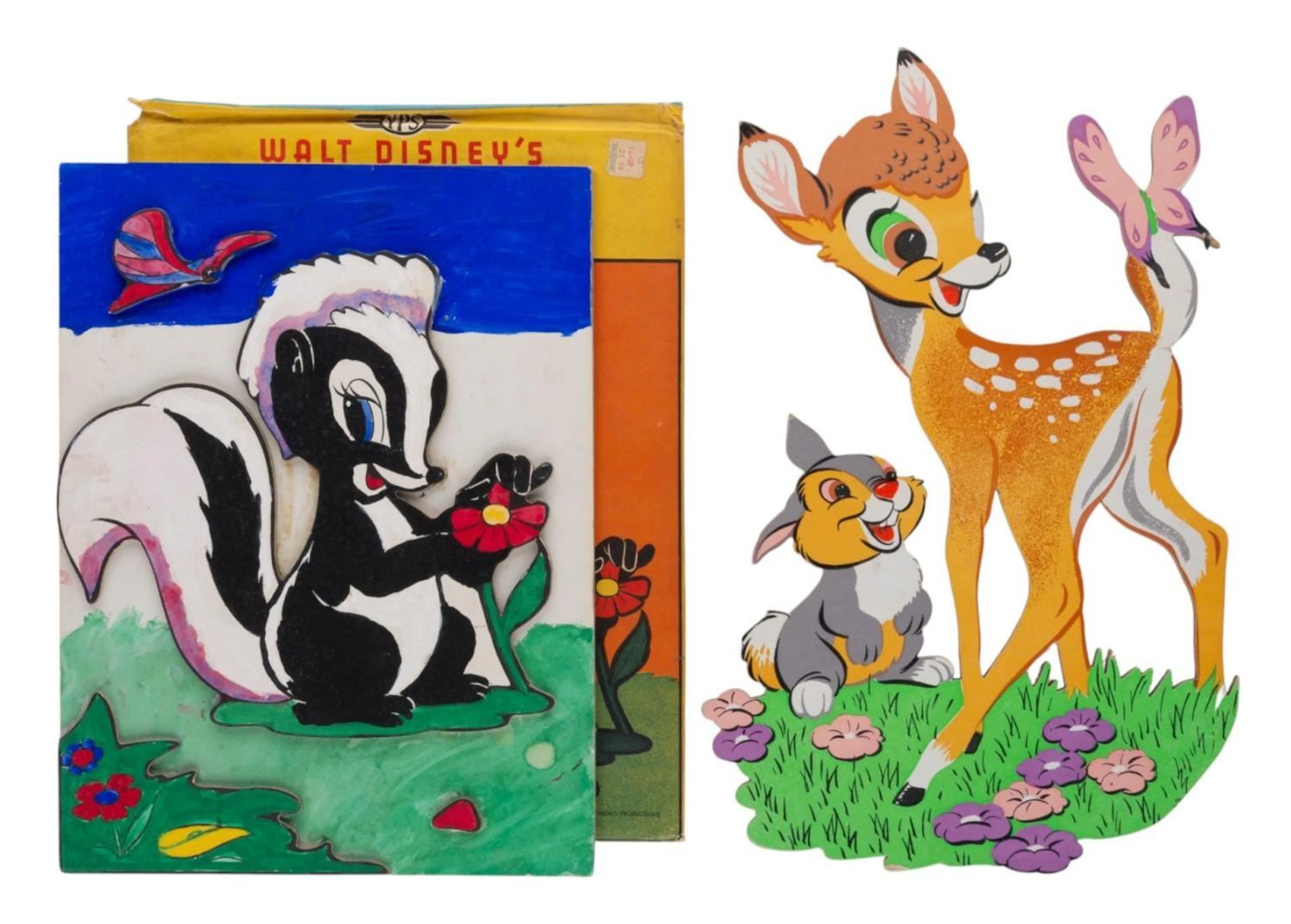 A Pair of Bambi and Flower Wall Plaques.