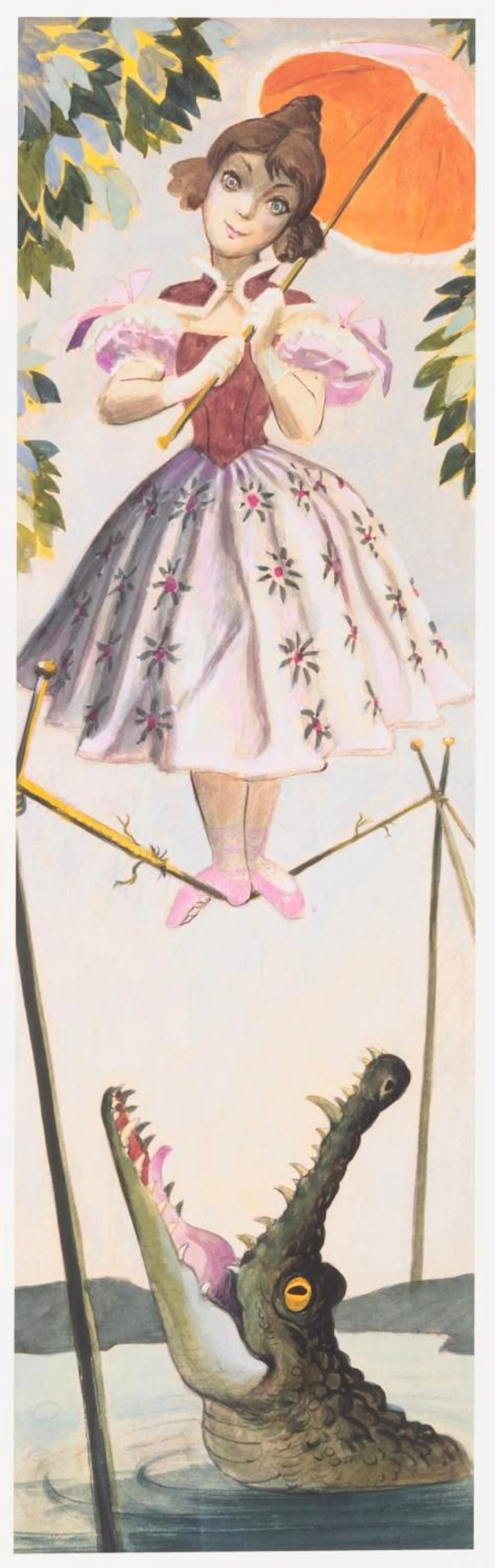 A Haunted Mansion Ballerina Stretching Portrait Print.