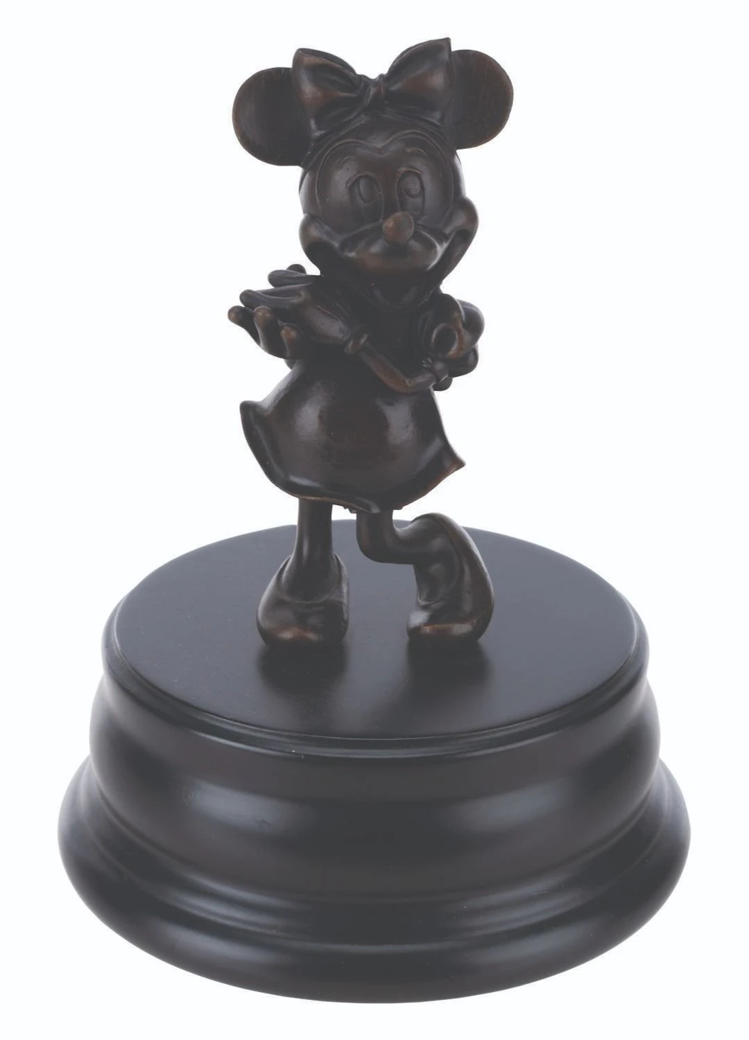 A Disneyland Hub Minnie Mouse Bronze Collectible.
