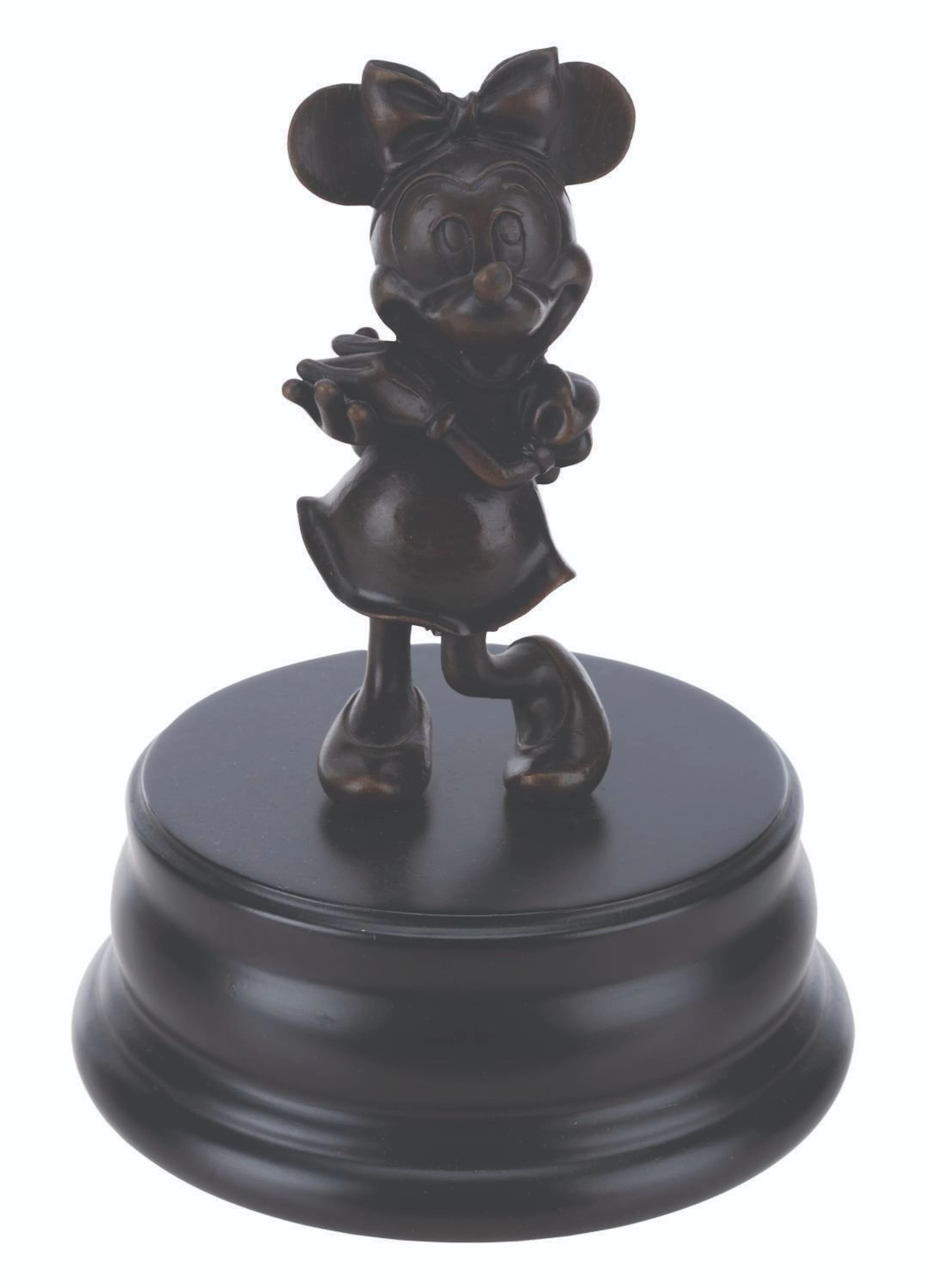 A Disneyland Hub Minnie Mouse Bronze Collectible.