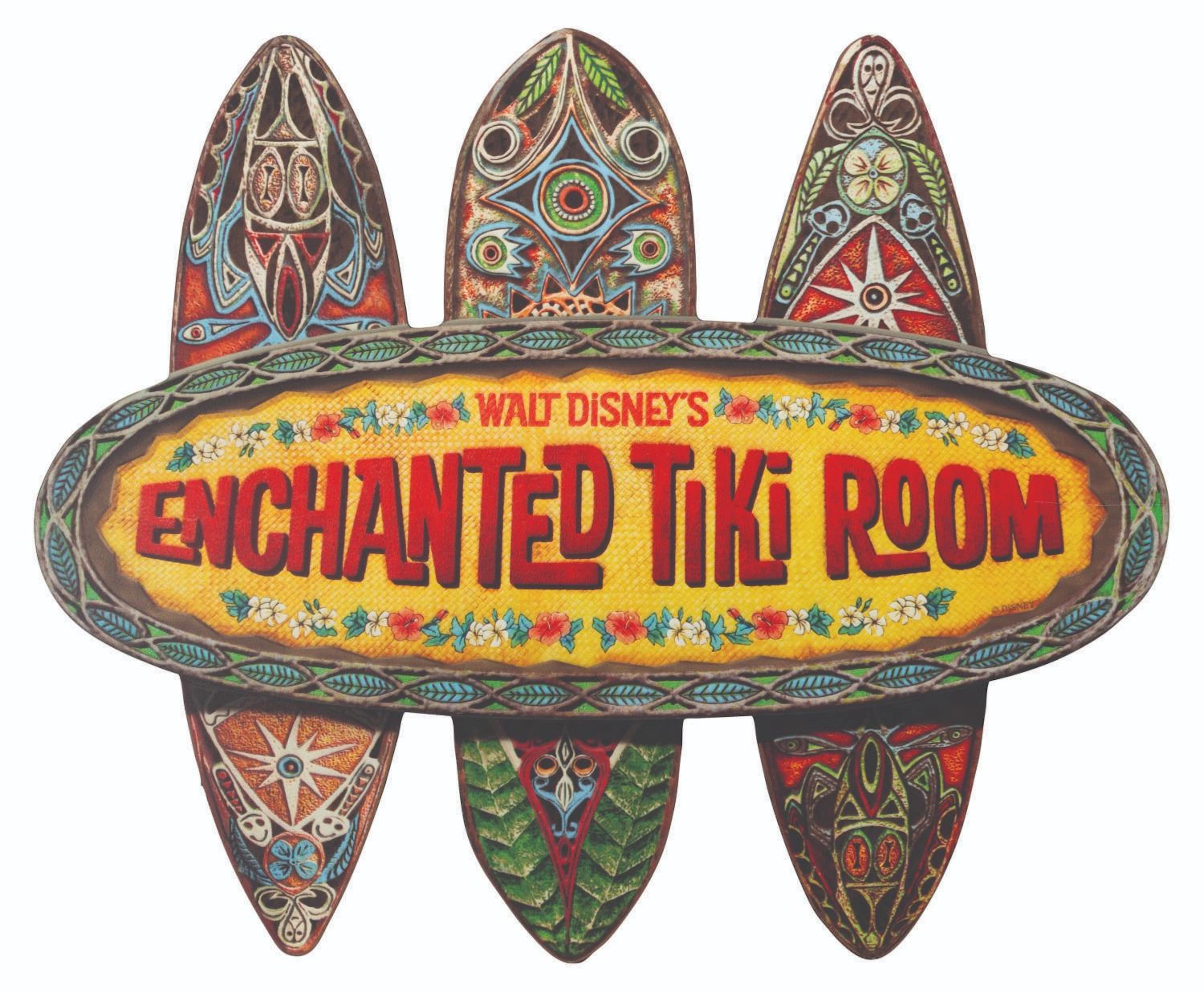 A Walt Disney's Enchanted Tiki Room Sign Replica.