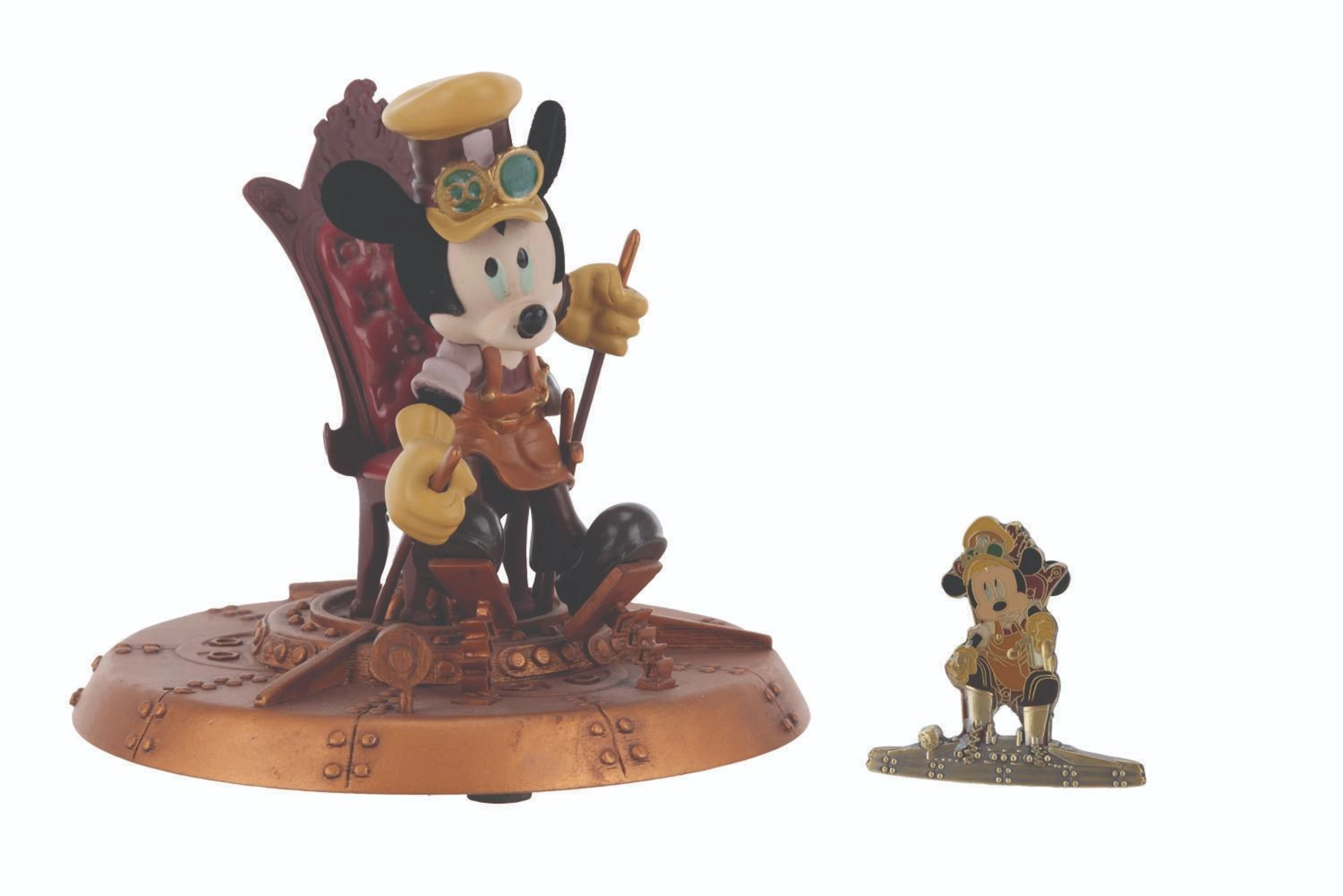 A Mickey Mouse Steampunk Figurine and Pin.