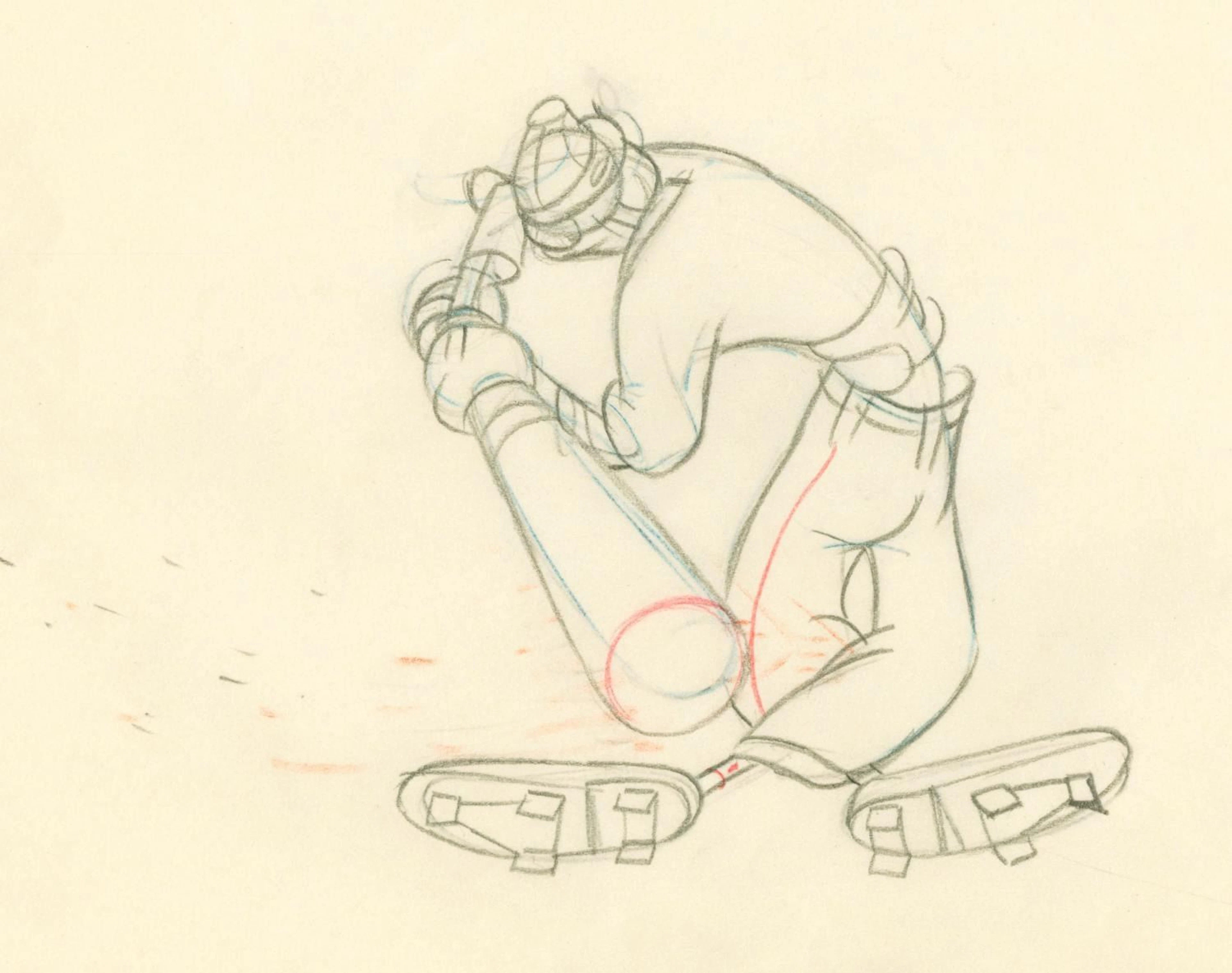 A "How To Play Baseball" Goofy Production Drawing.