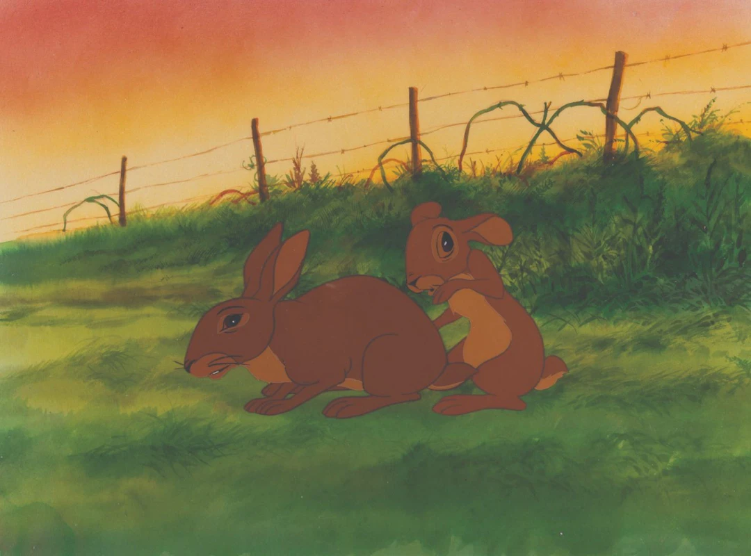 "Watership Down" Production Cels and Production Background.