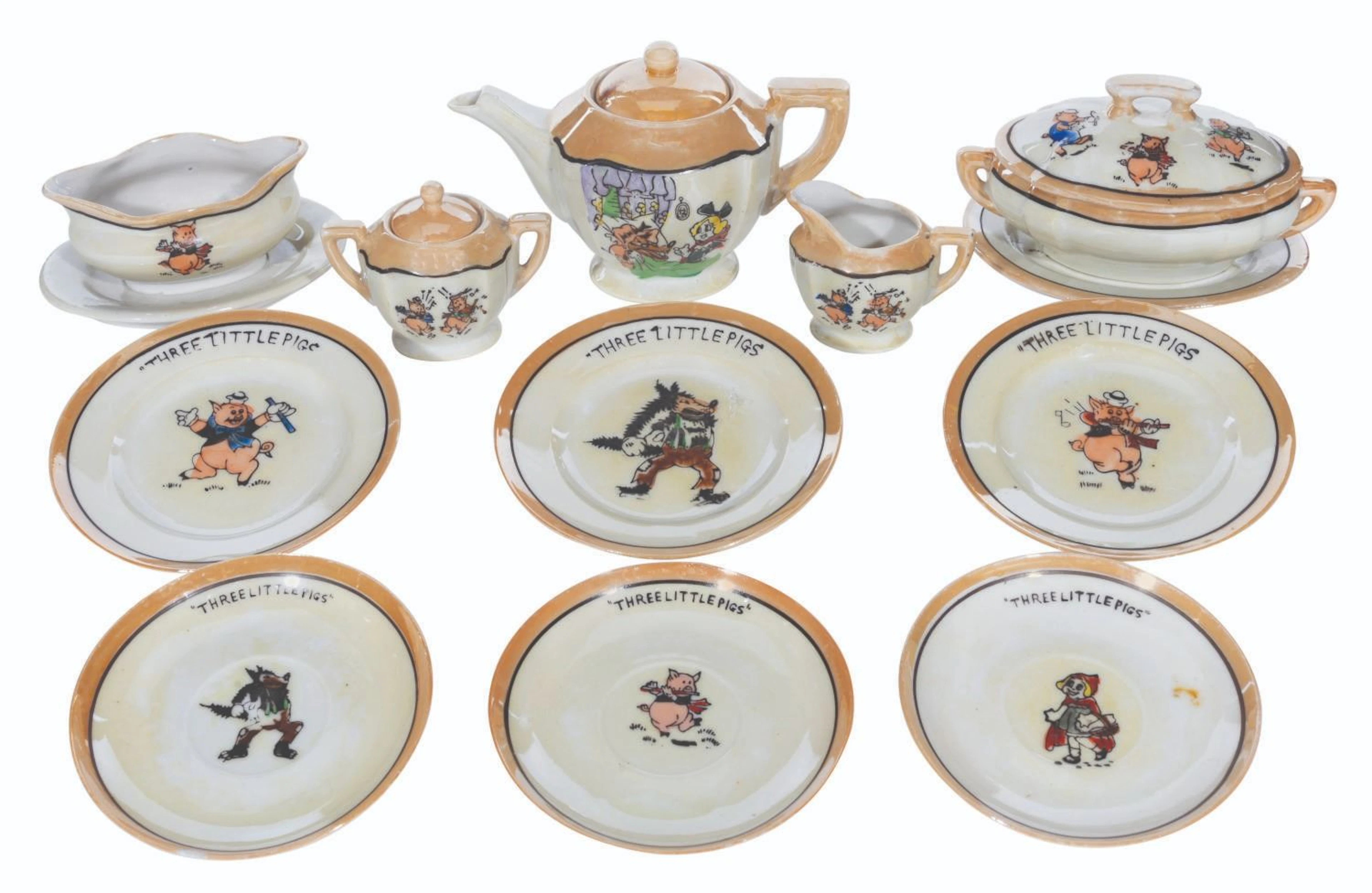 A Three Little Pigs Toy Tea Set.