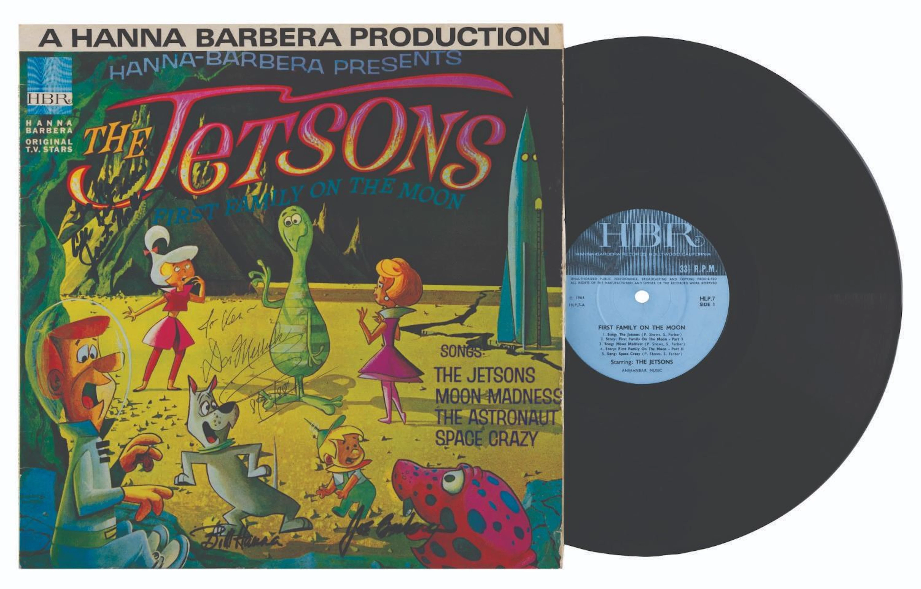 A Multi-Signed "The Jetsons: First Family on the Moon" Record.