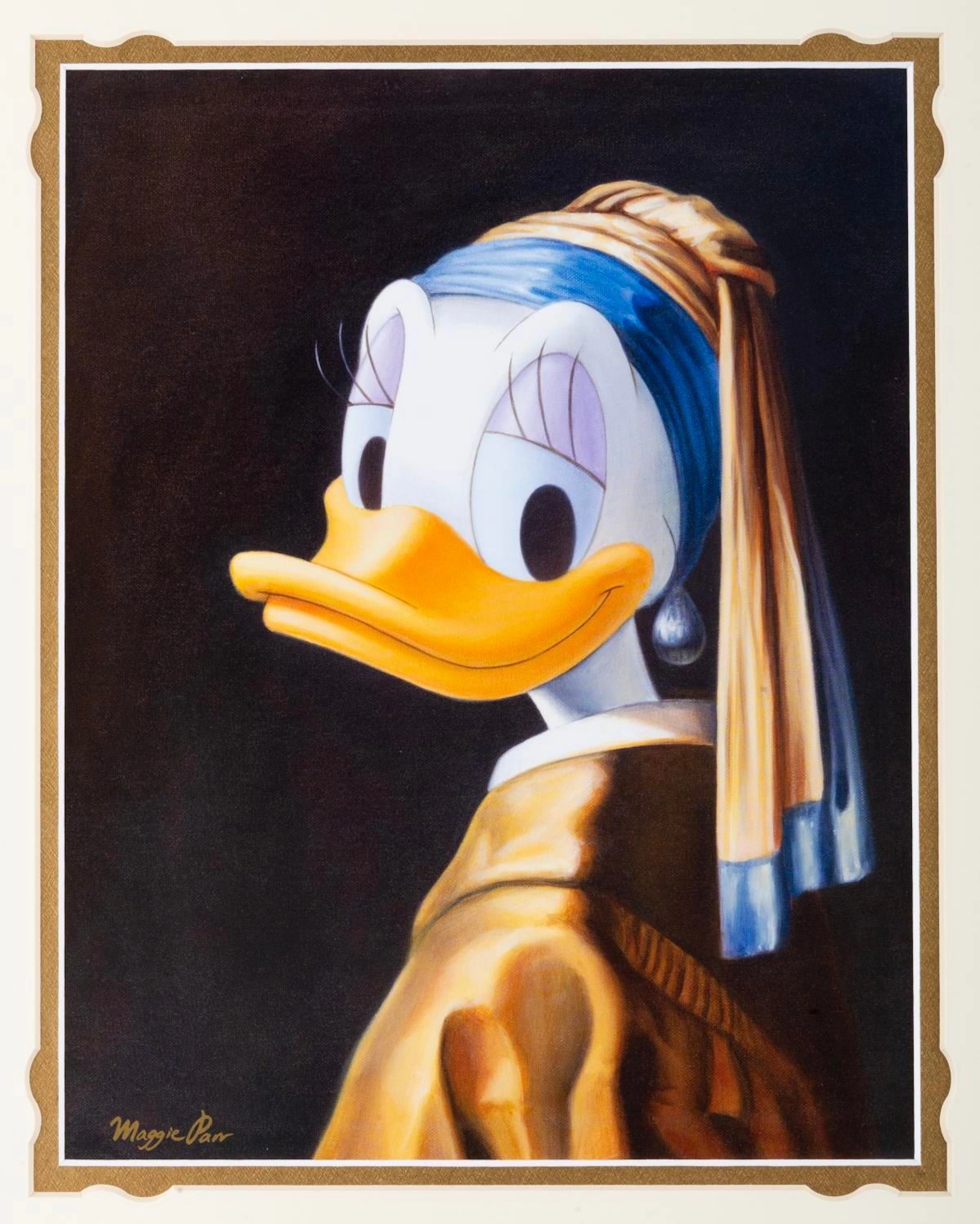 A "Duck with a Pearl Earring" Print by Maggie Parr.